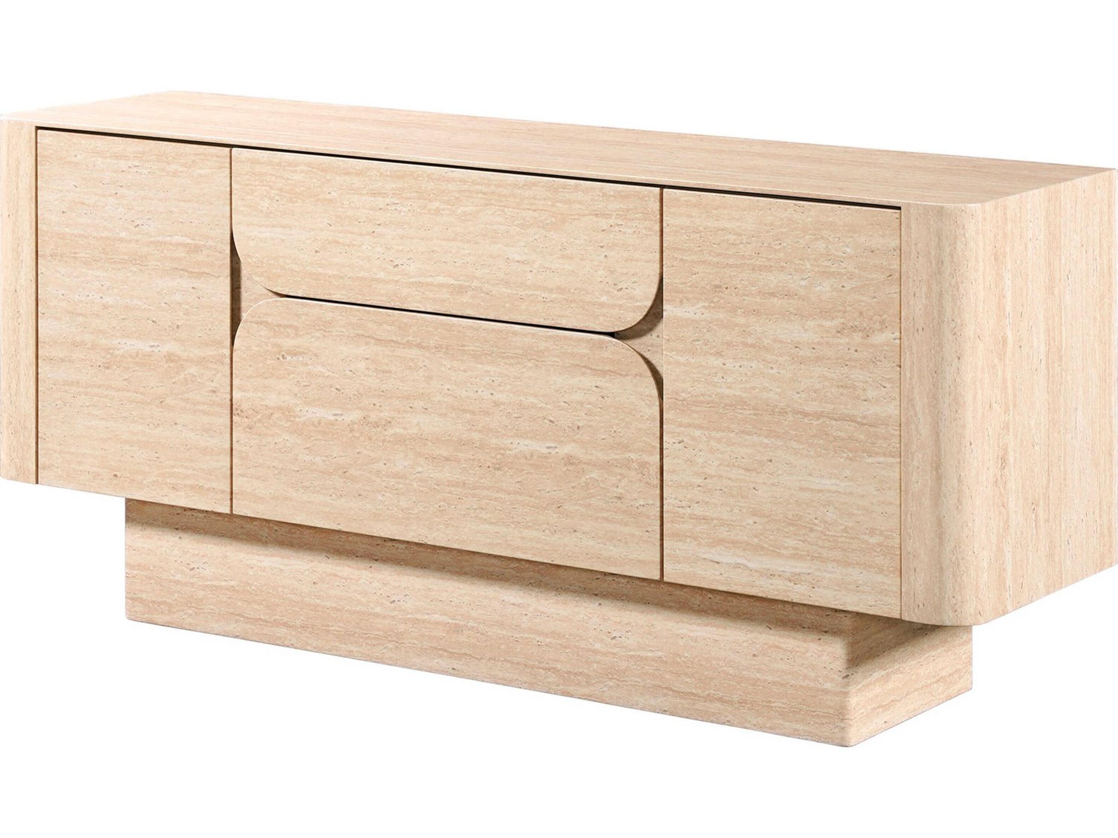 Inca White Plywood Travertine Stone Bar Cabinet