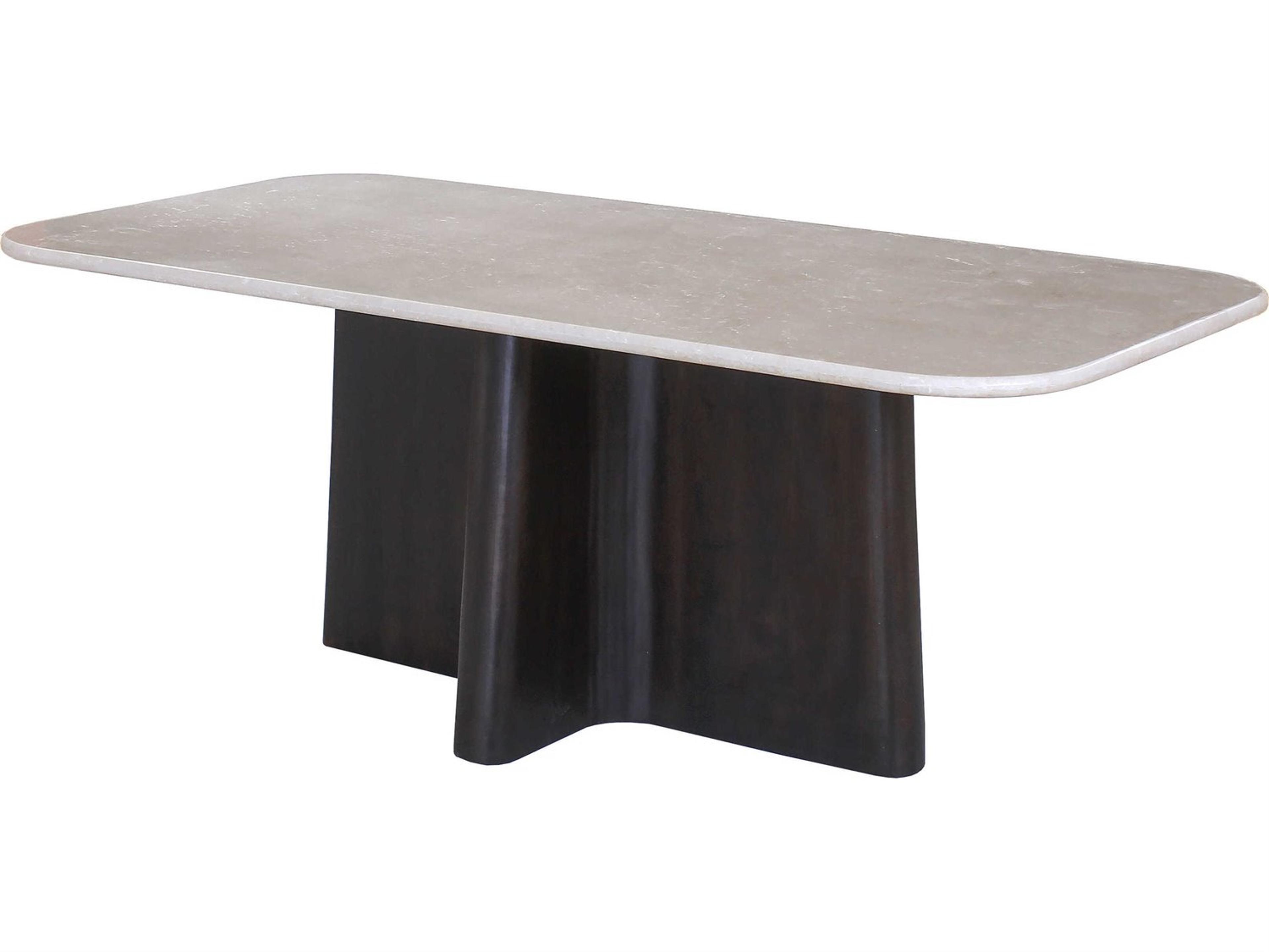 Jacory Rectangular Bottocino Marble Top Espresso Dining Table