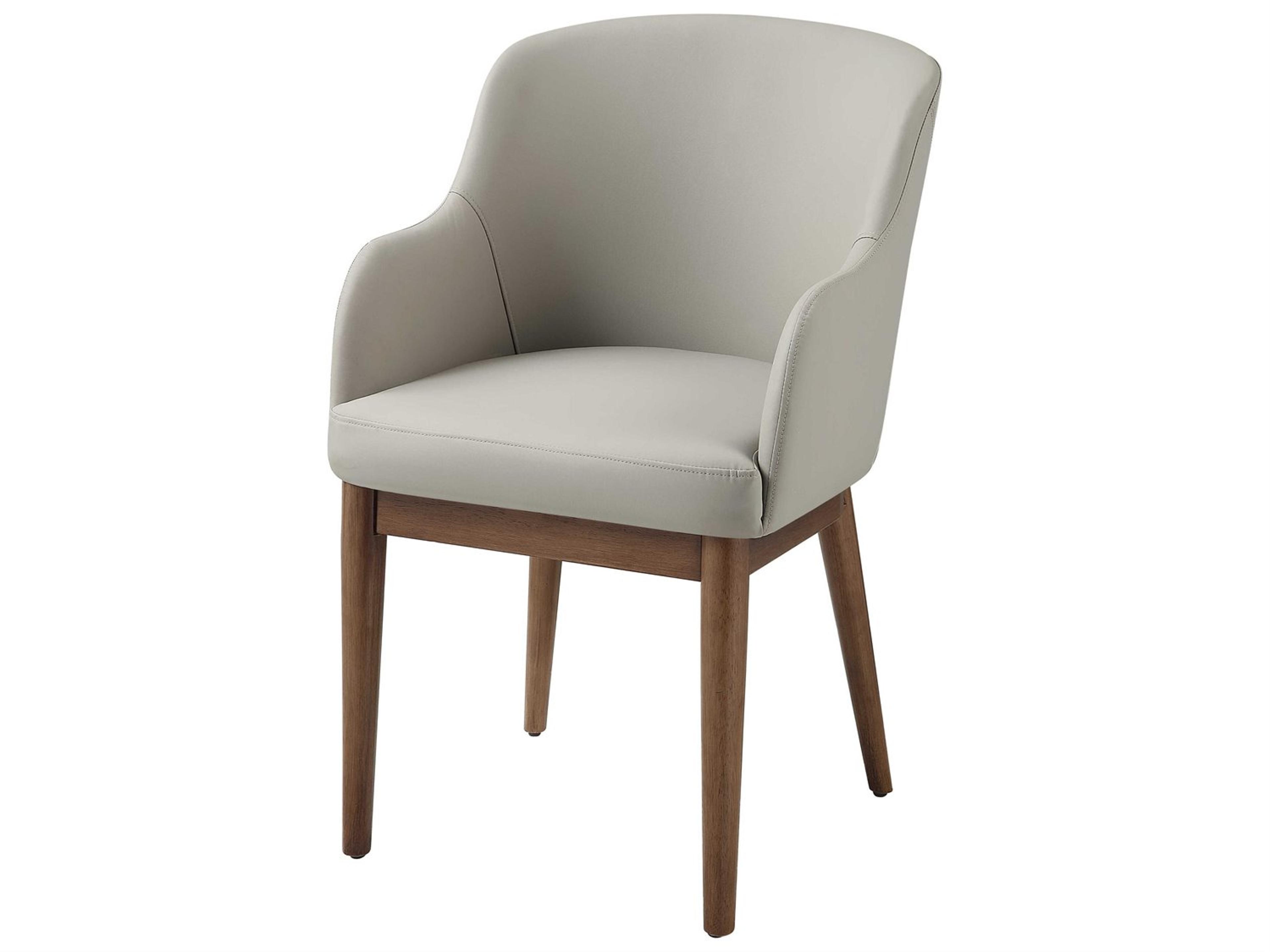 Harvey Upholstered Dining Side Chair in Synthetic Leather and Walnut
