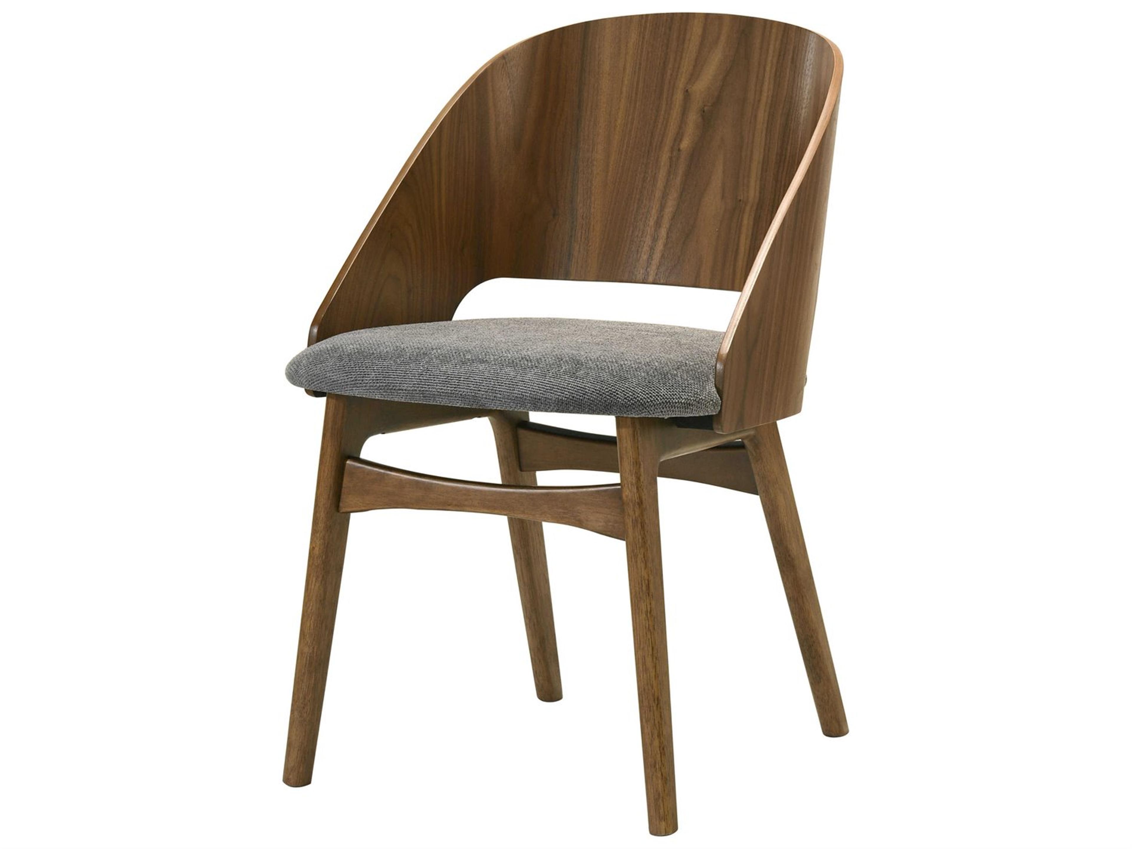 Delmon Walnut Wood Brown Upholstered Armless Dining Chair Set of 2