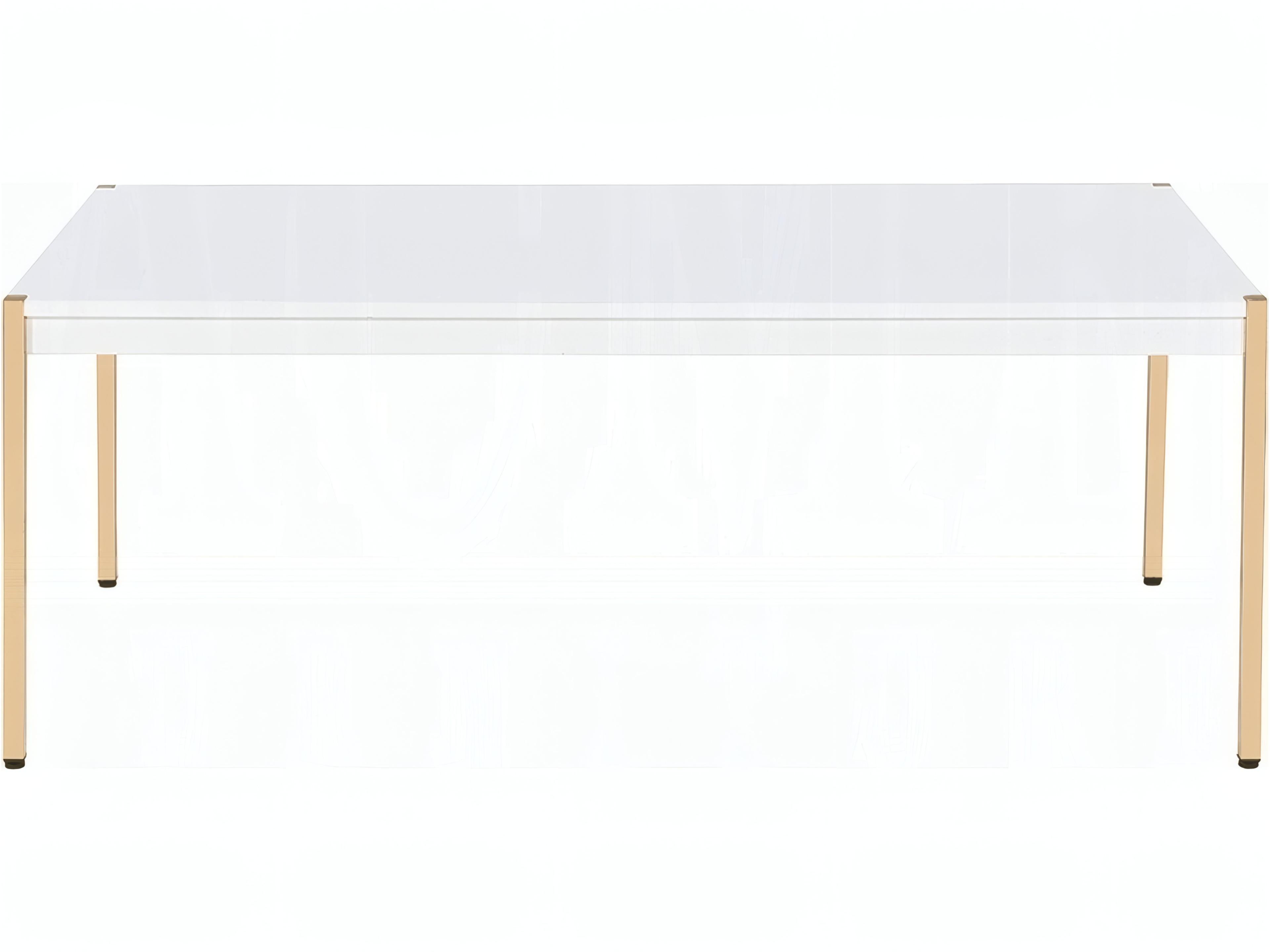 Acme Furniture Otrac Rectangular Wood White Gold Coffee Table