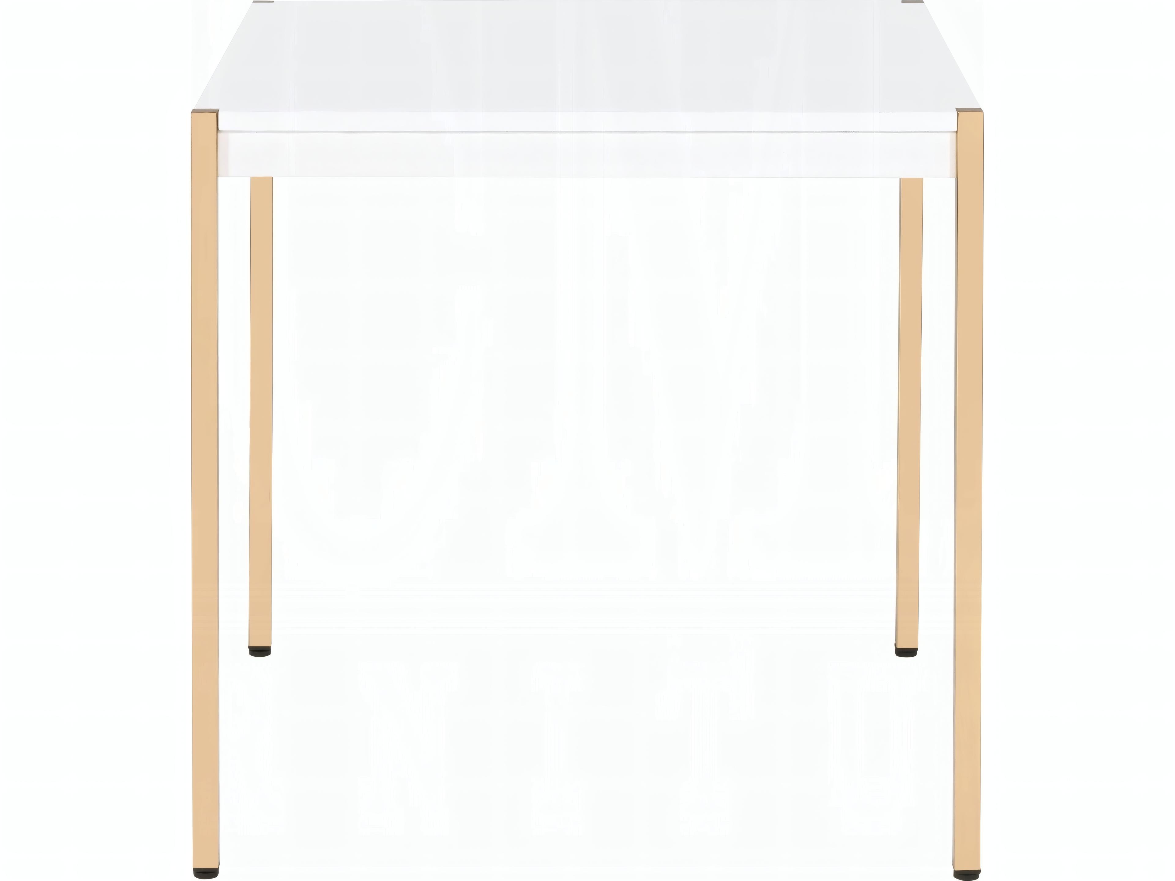 Acme Furniture Otrac Square Wood White Gold End Table