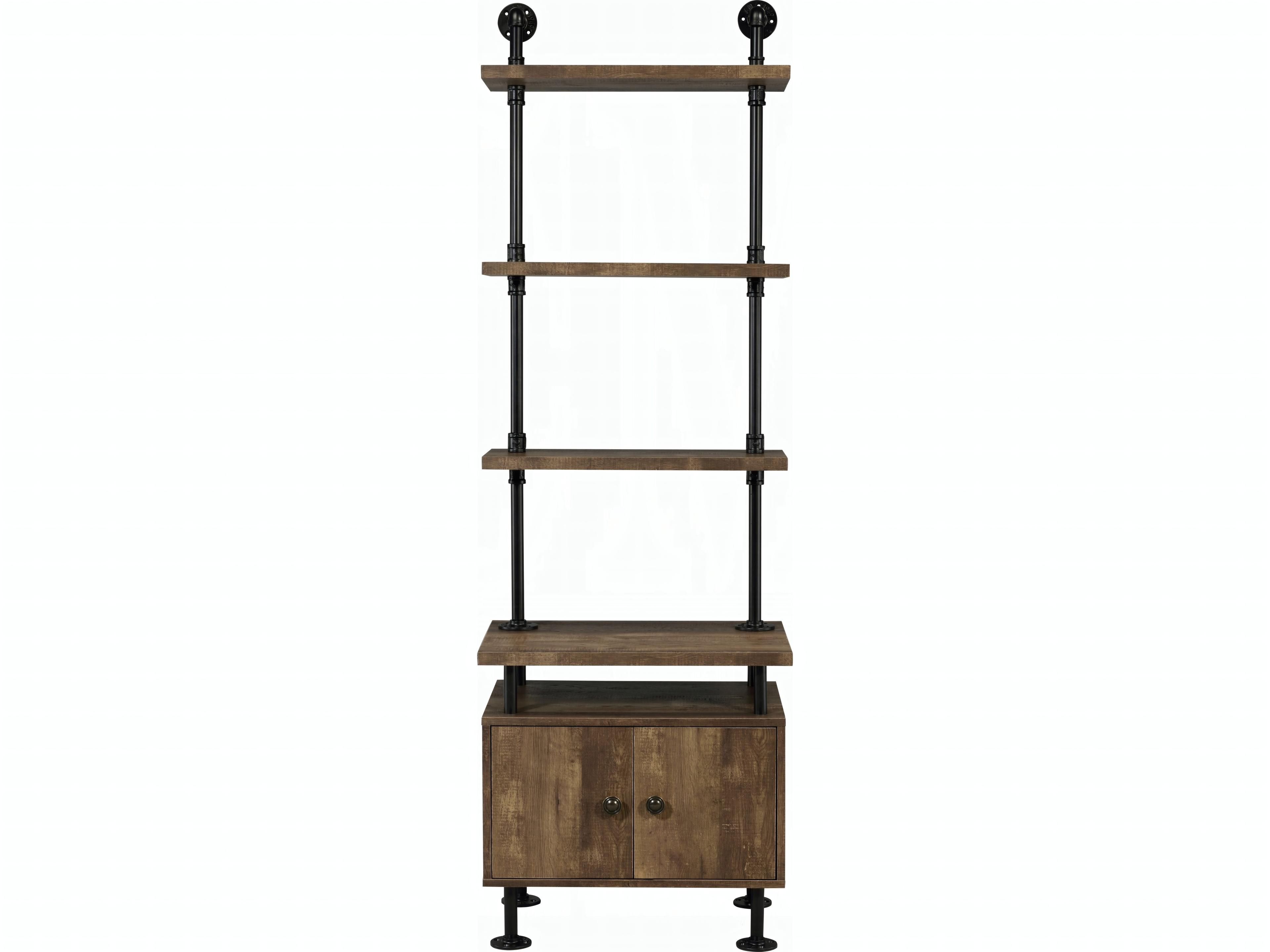 Ensata II Side Pier Bookcase Rustic Oak Black