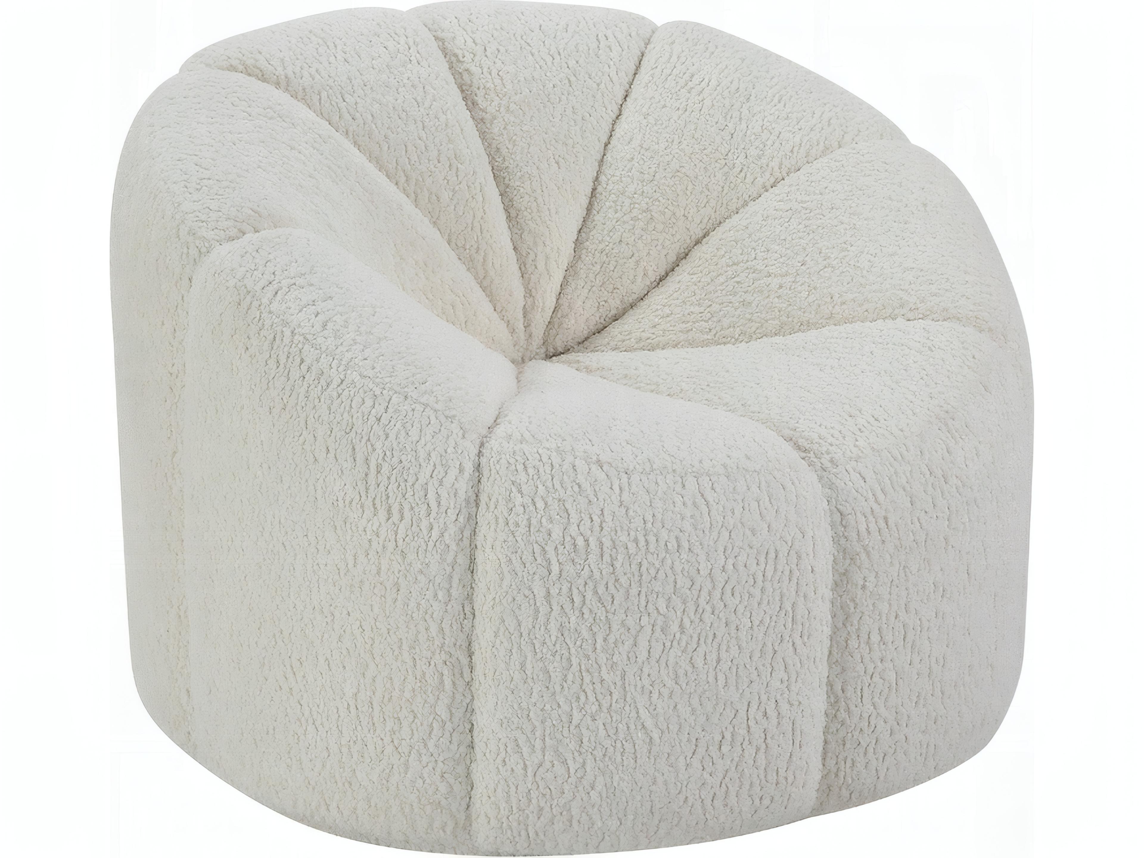 Osmash Swivel White Accent Chair