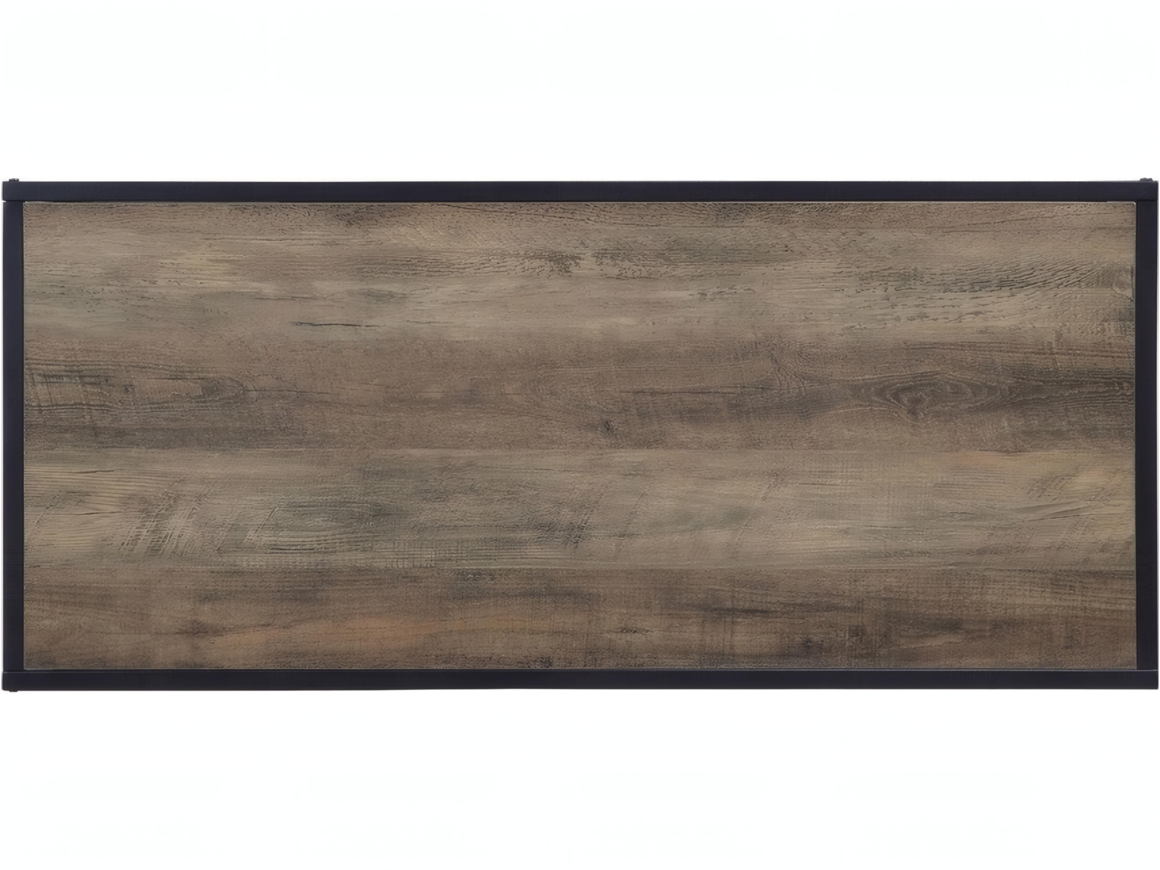 Acme Furniture Idella Rectangular Wood Rustic Oak Black Coffee Table
