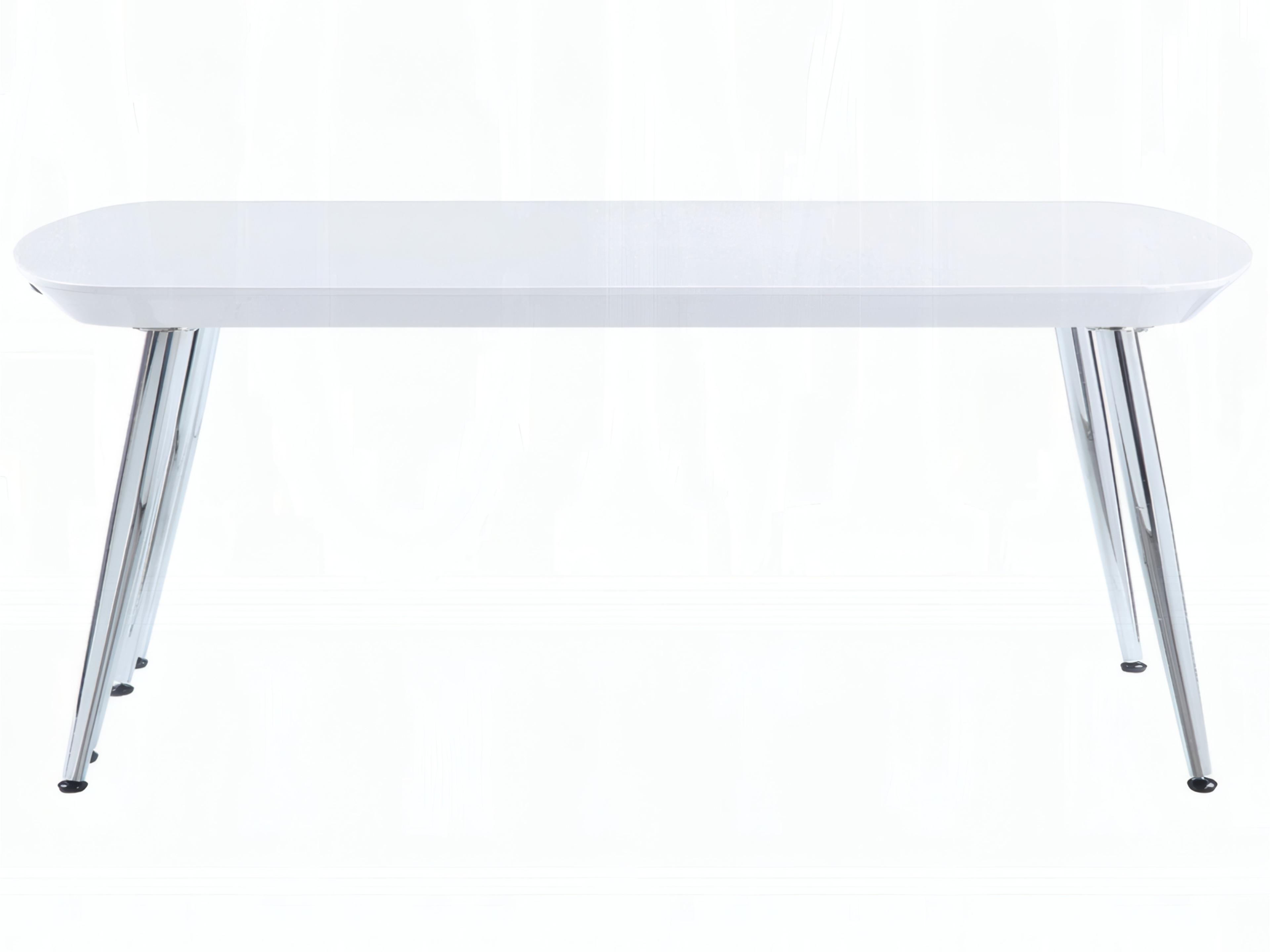 Acme Furniture Patina Rectangular Wood White Chrome Coffee Table