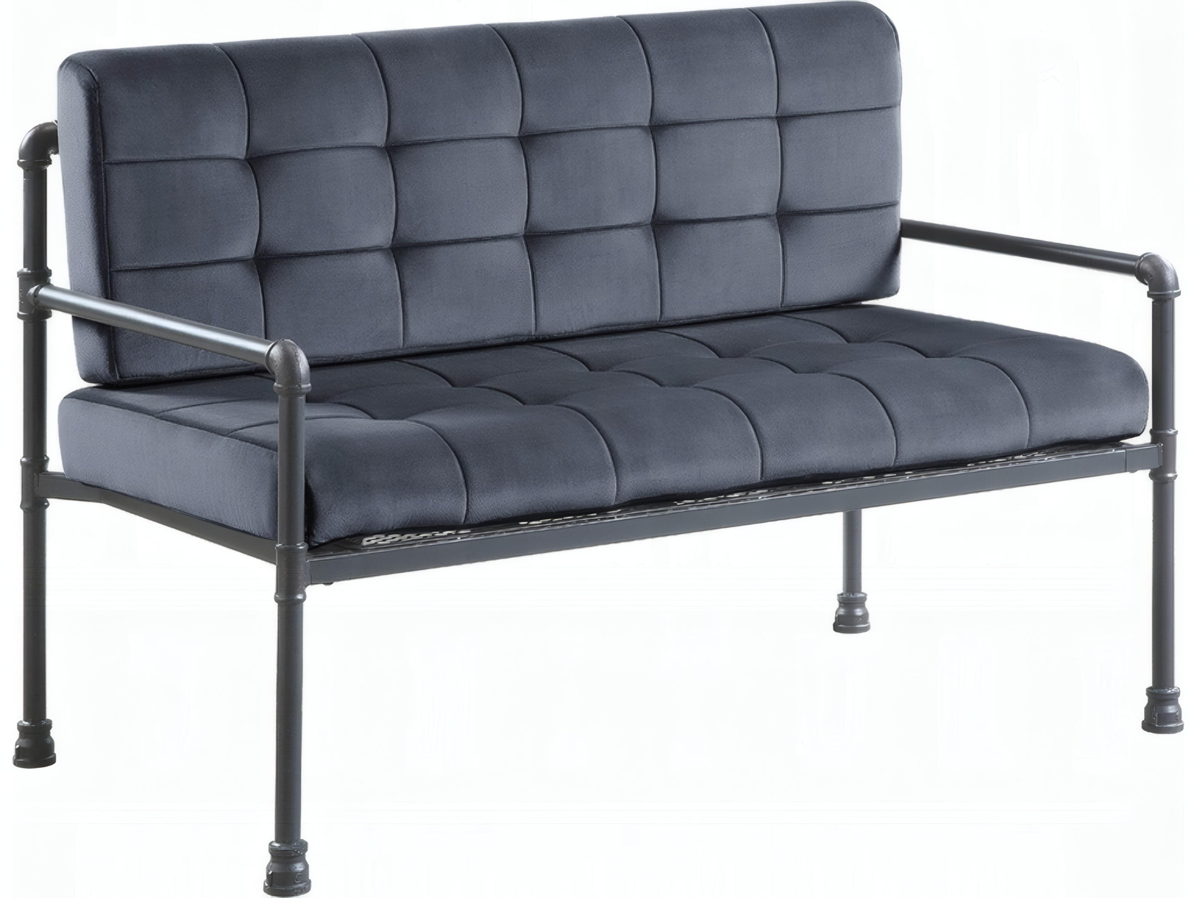 Brantley Gray Velvet Sandy Upholstered Loveseat