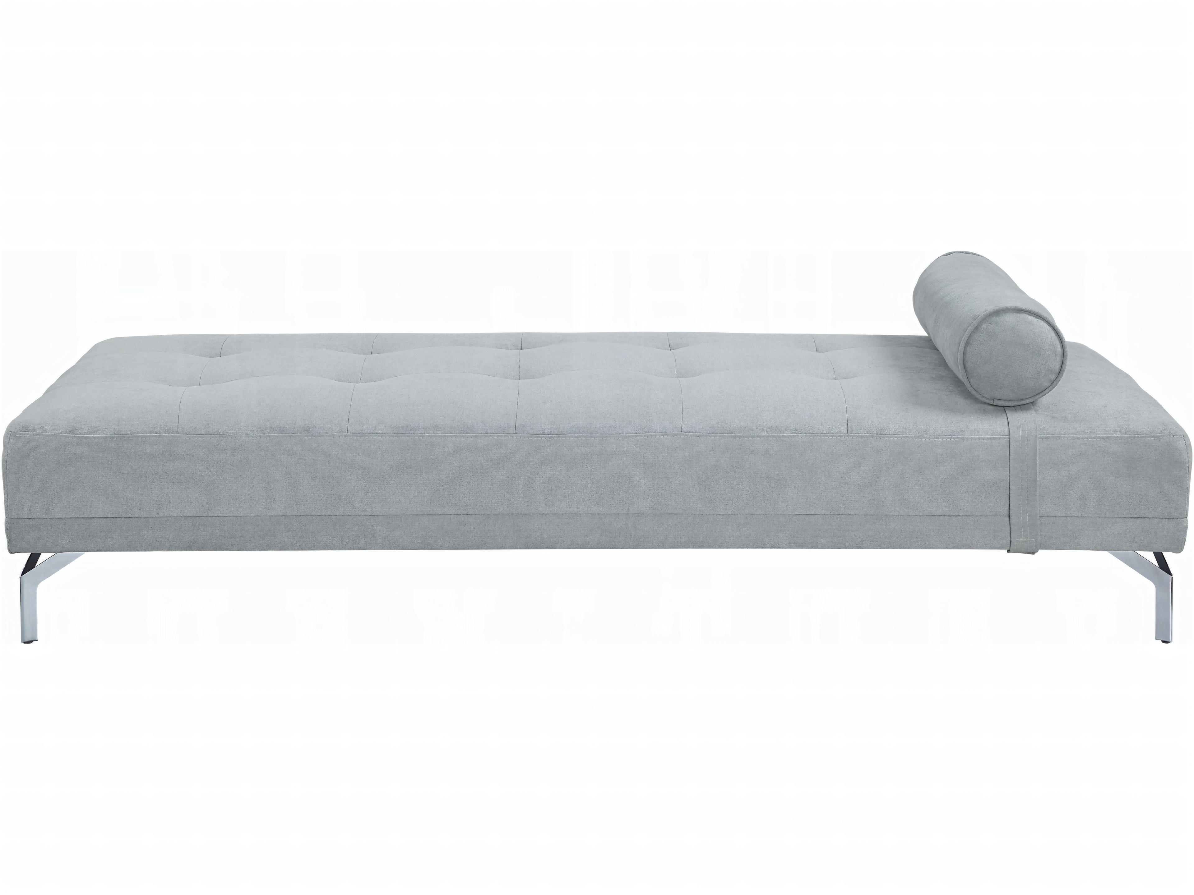 Acme Furniture Gray Melange Velvet Plywood Upholstered Daybed Bed