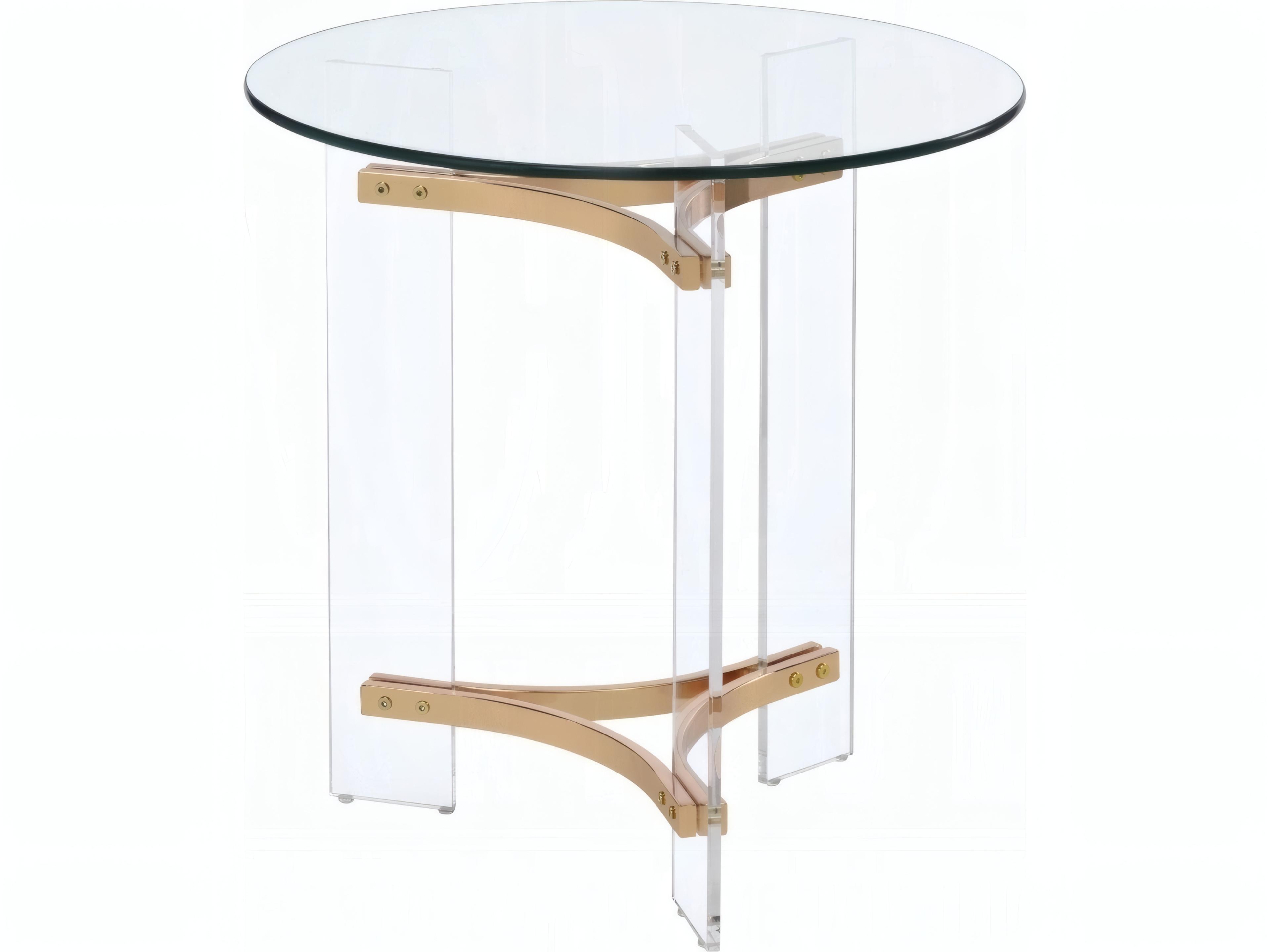 Sosi Round Glass Gold End Table