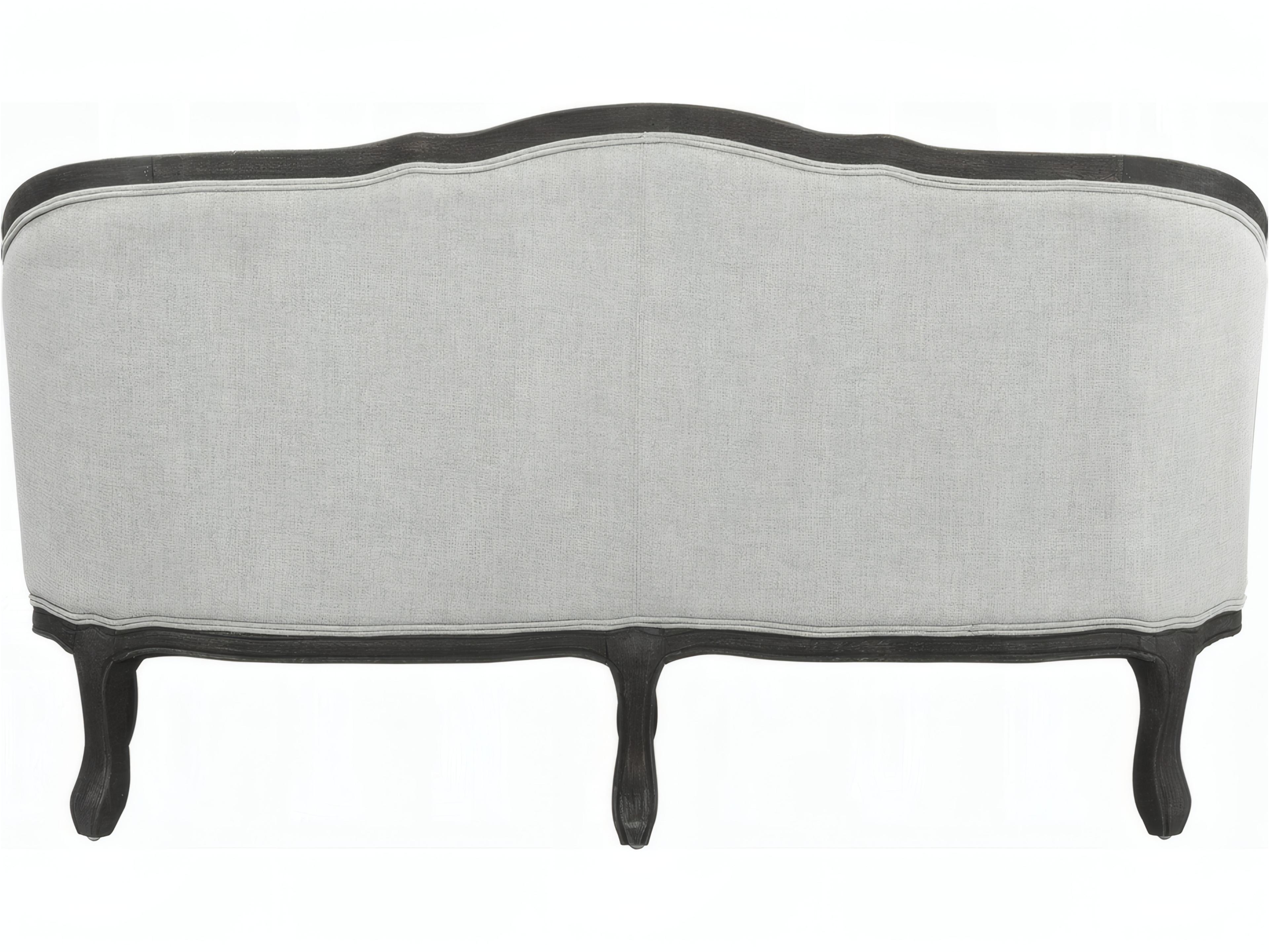 Acme Furniture Samael Gray Linen Dark Brown Upholstered Loveseat