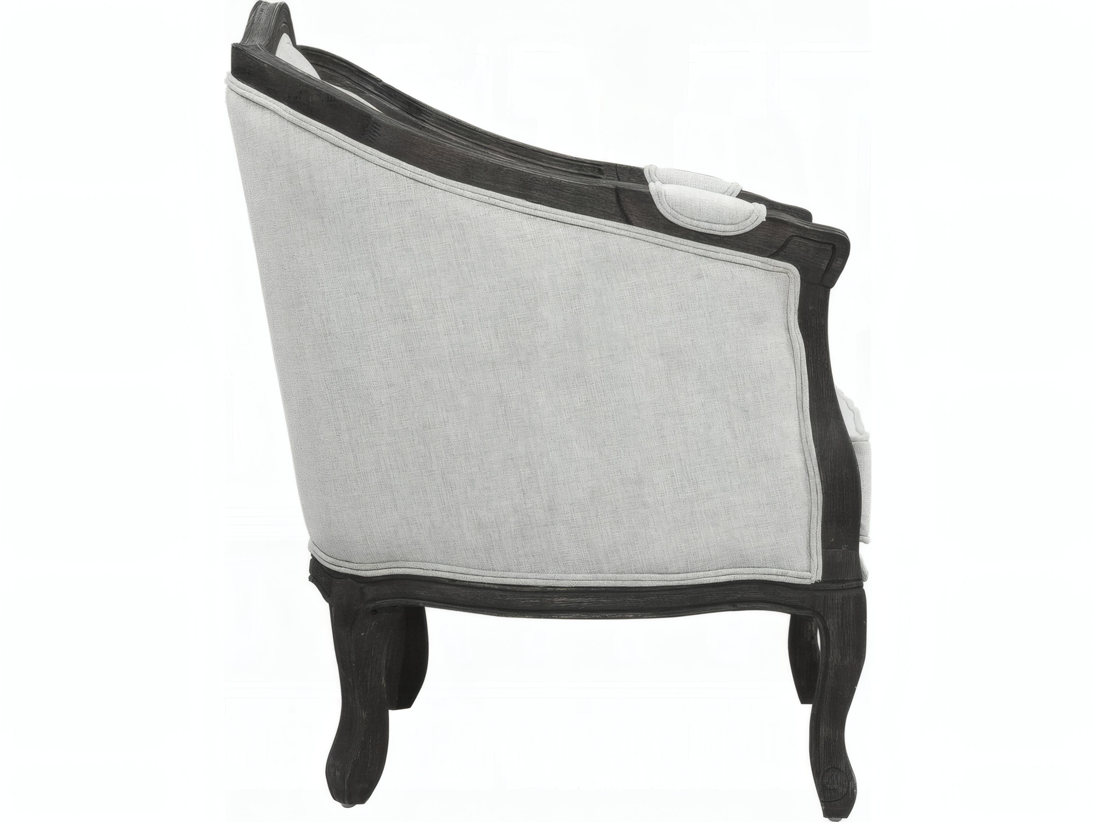 Acme Furniture Samael Gray Linen Dark Brown Upholstered Loveseat