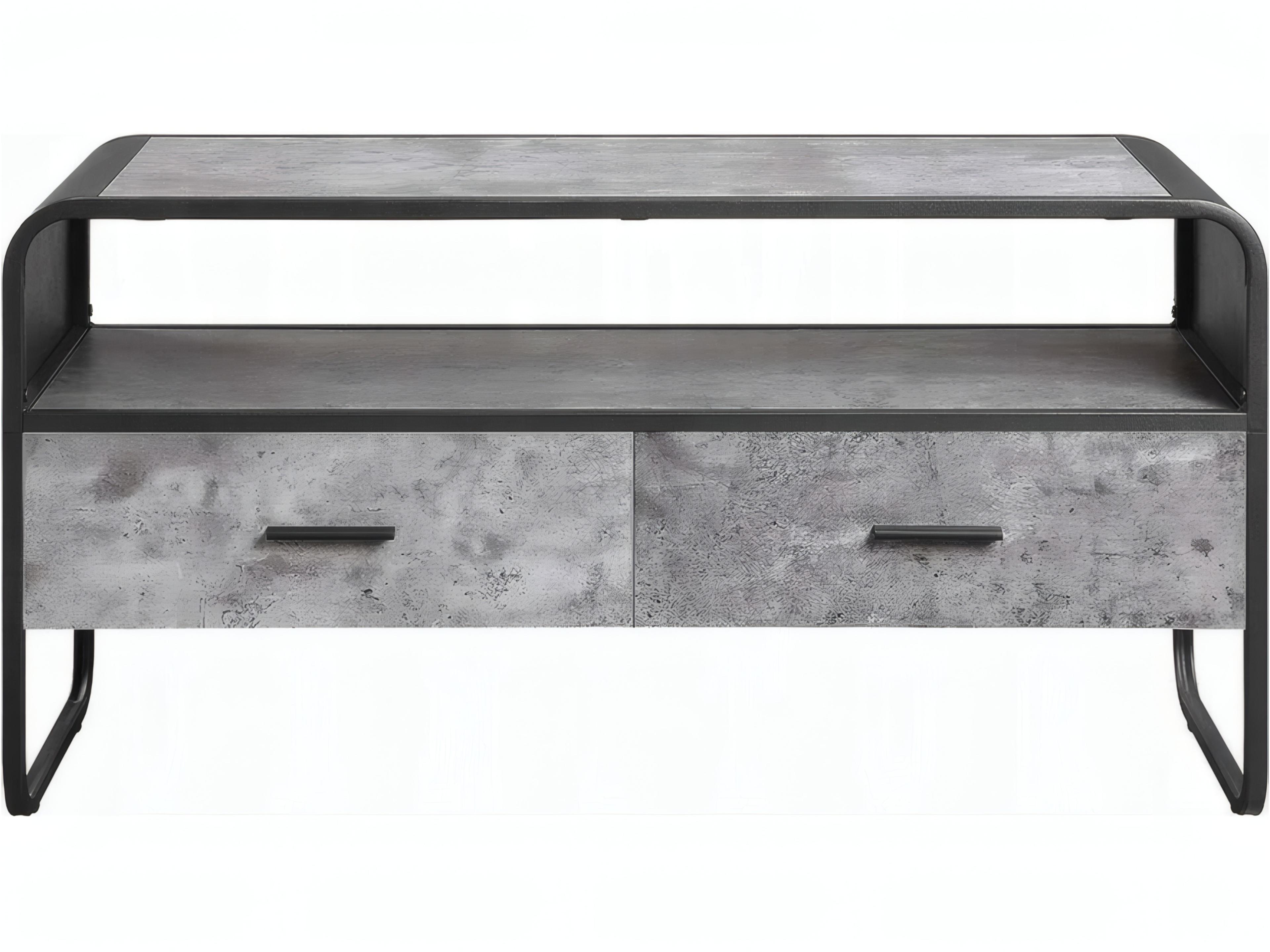 Acme Furniture Raziela 39" Concrete Gray Black Media Console