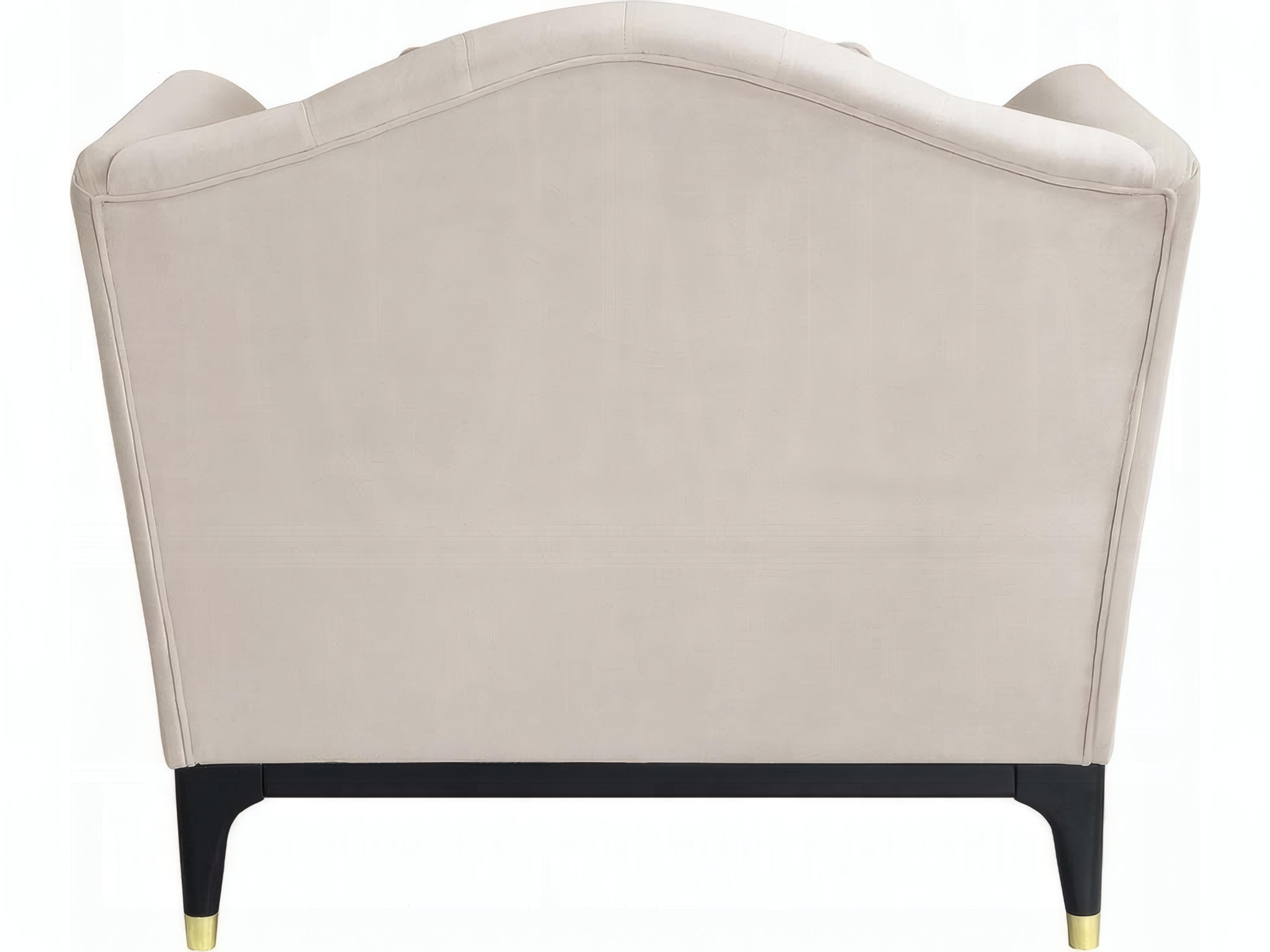 Acme Furniture Beige Velvet Accent Chair