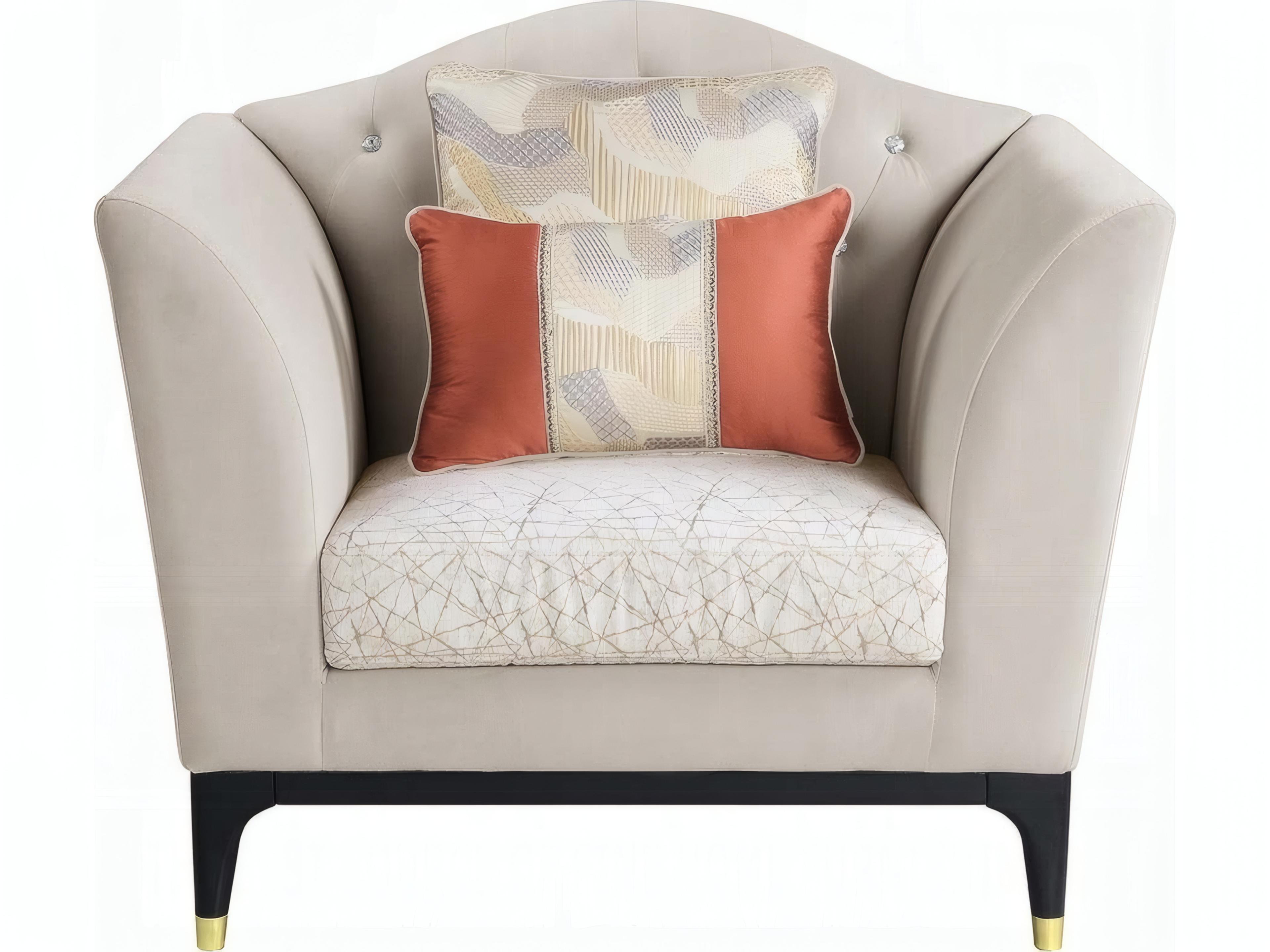 Acme Furniture Beige Velvet Accent Chair
