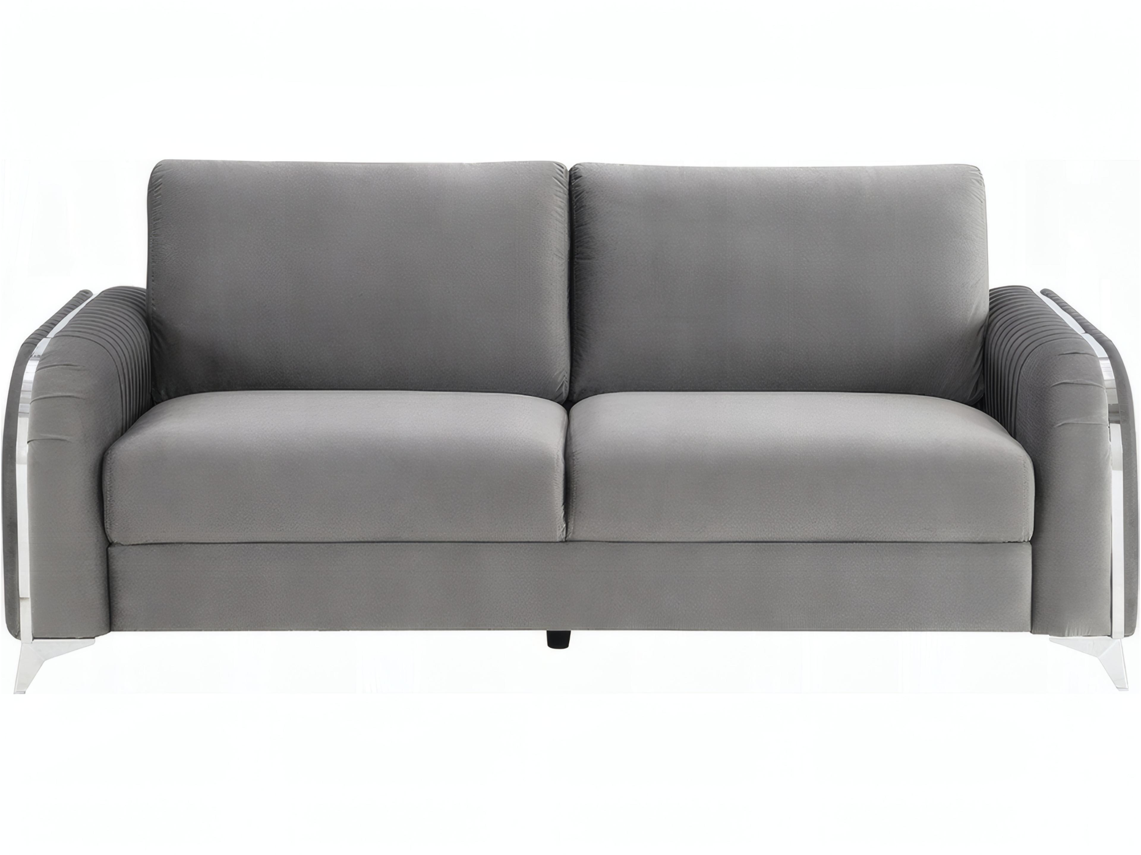 Acme Furniture Wenona Gray Velvet Upholstered Sofa