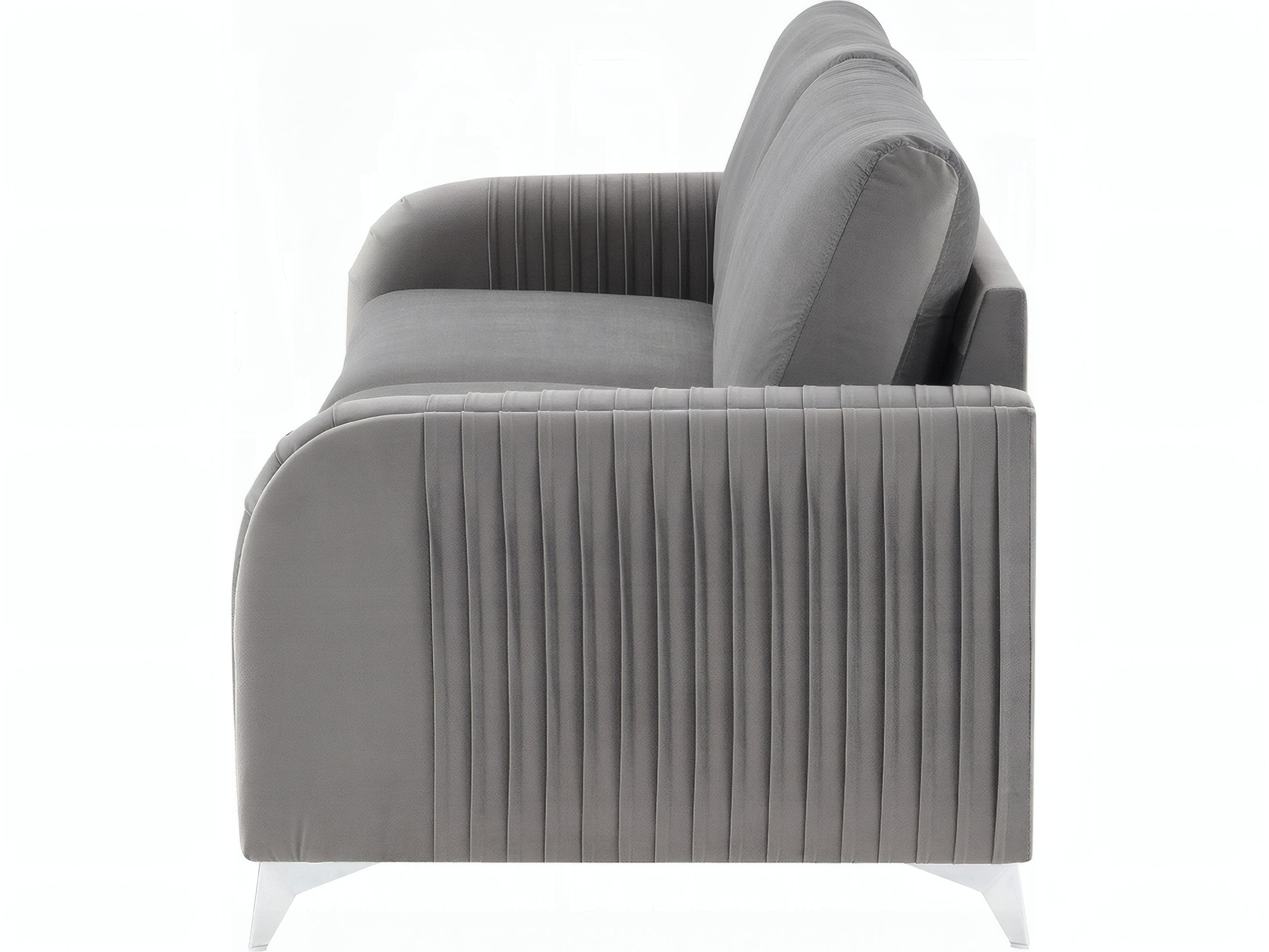 Acme Furniture Wenona Gray Velvet Upholstered Sofa