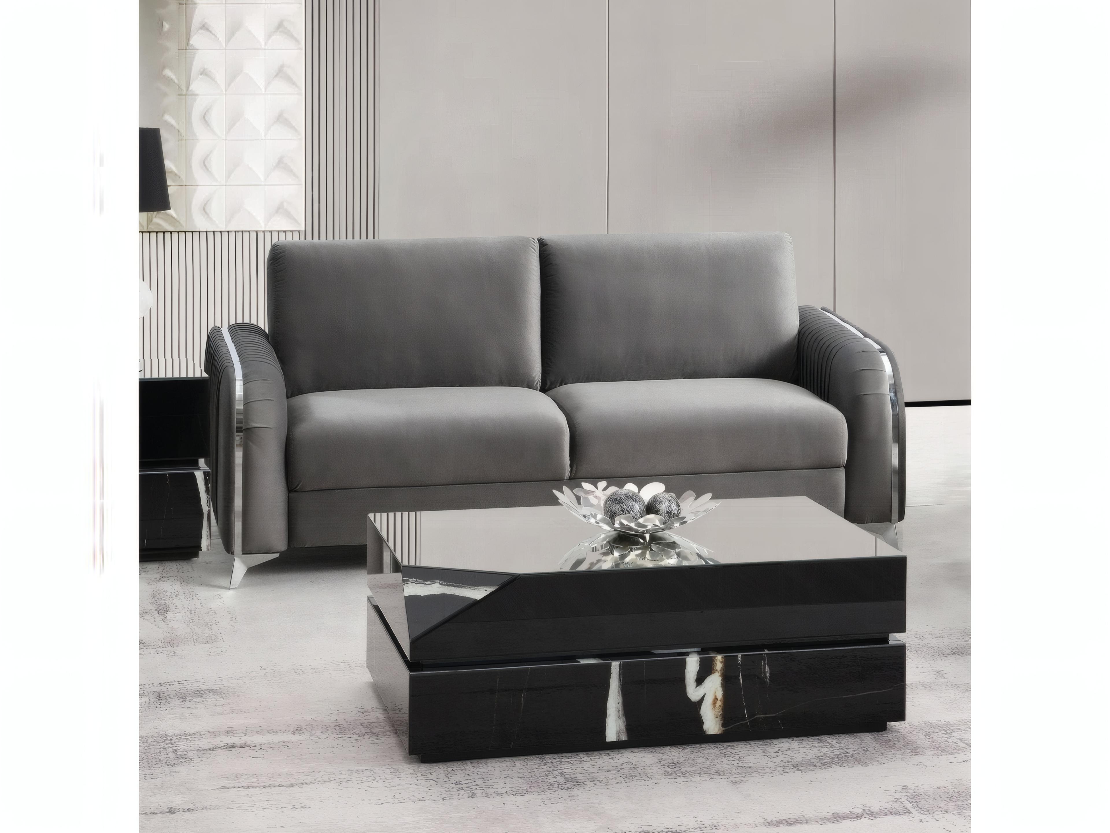 Acme Furniture Wenona Gray Velvet Upholstered Sofa