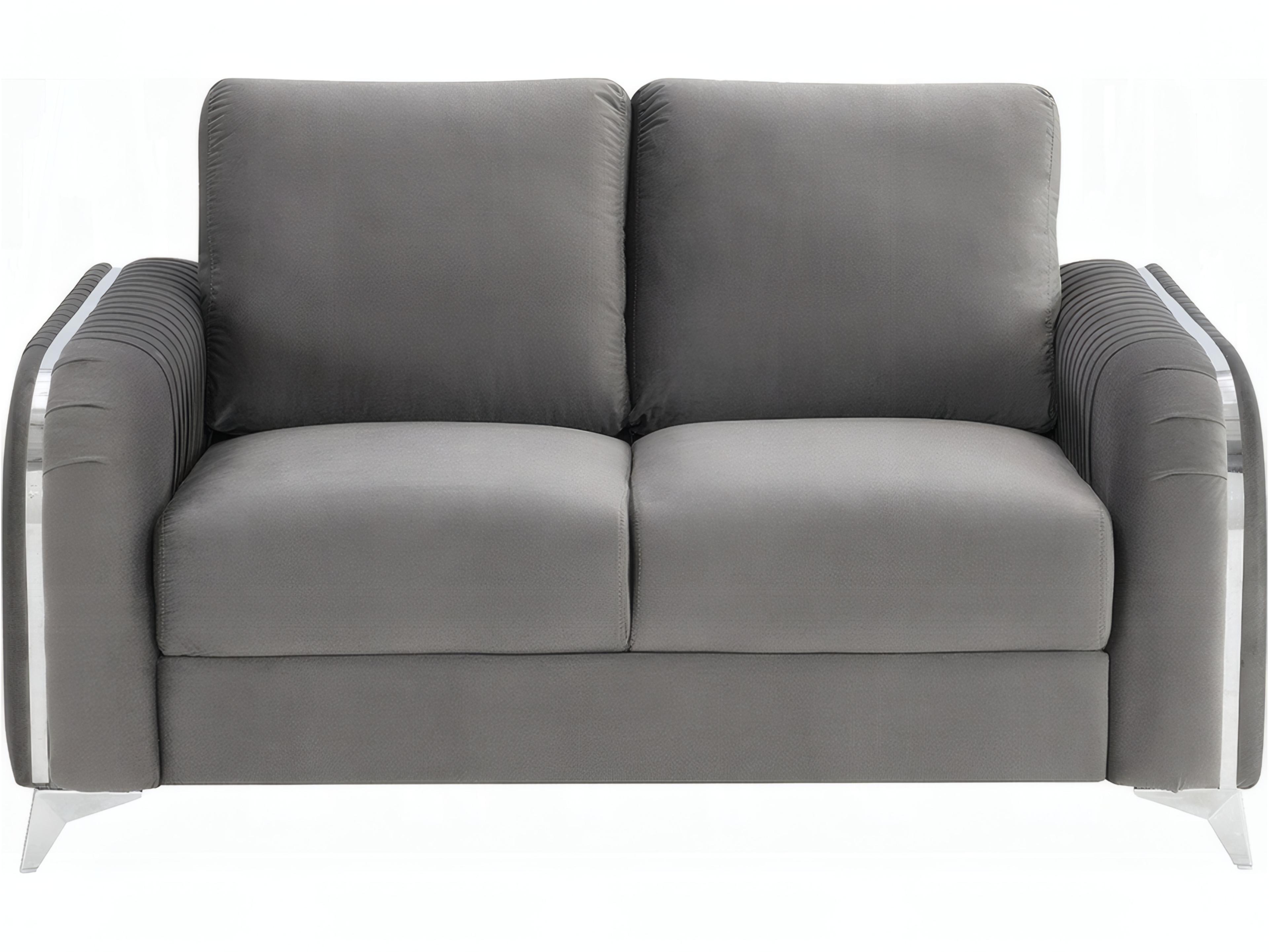 Acme Furniture Wenona Gray Velvet Upholstered Loveseat