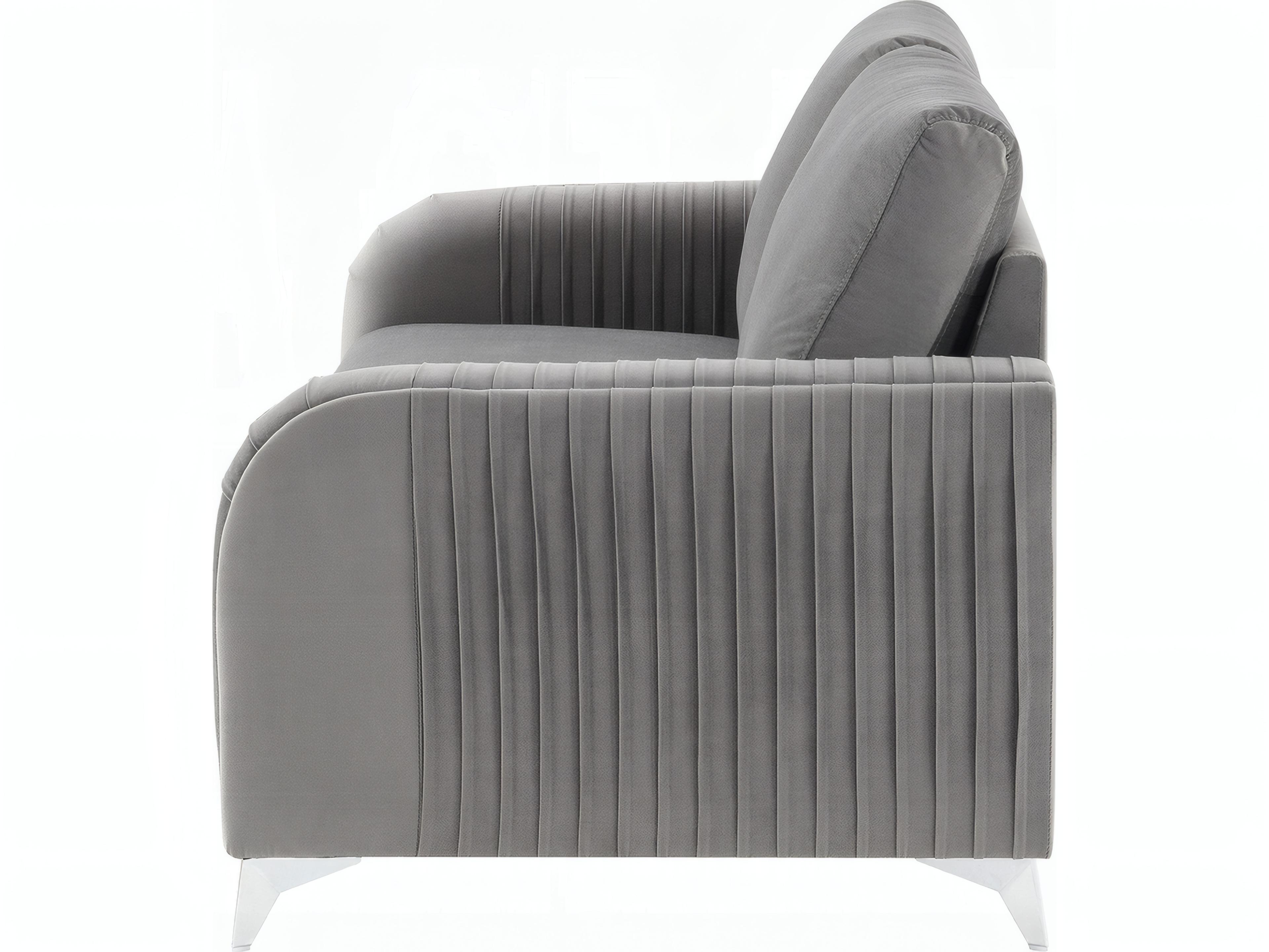 Acme Furniture Wenona Gray Velvet Upholstered Loveseat