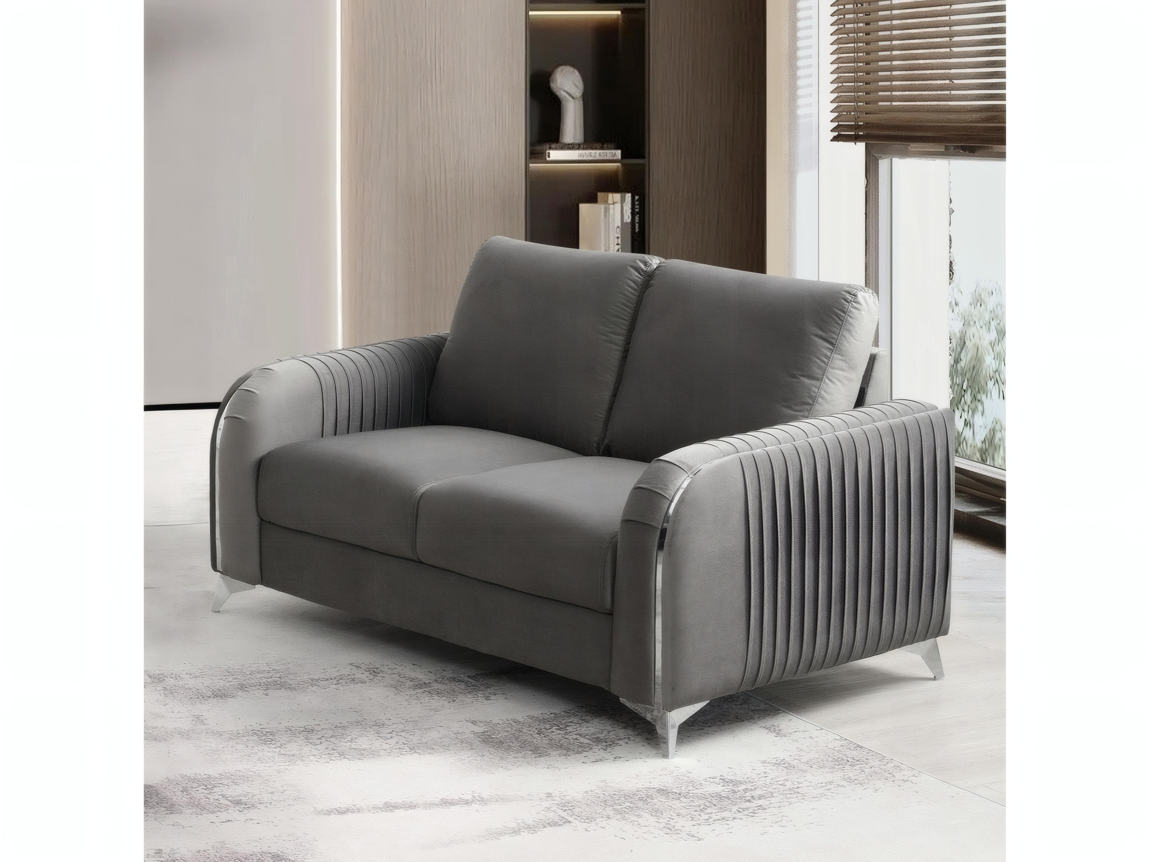 Acme Furniture Wenona Gray Velvet Upholstered Loveseat