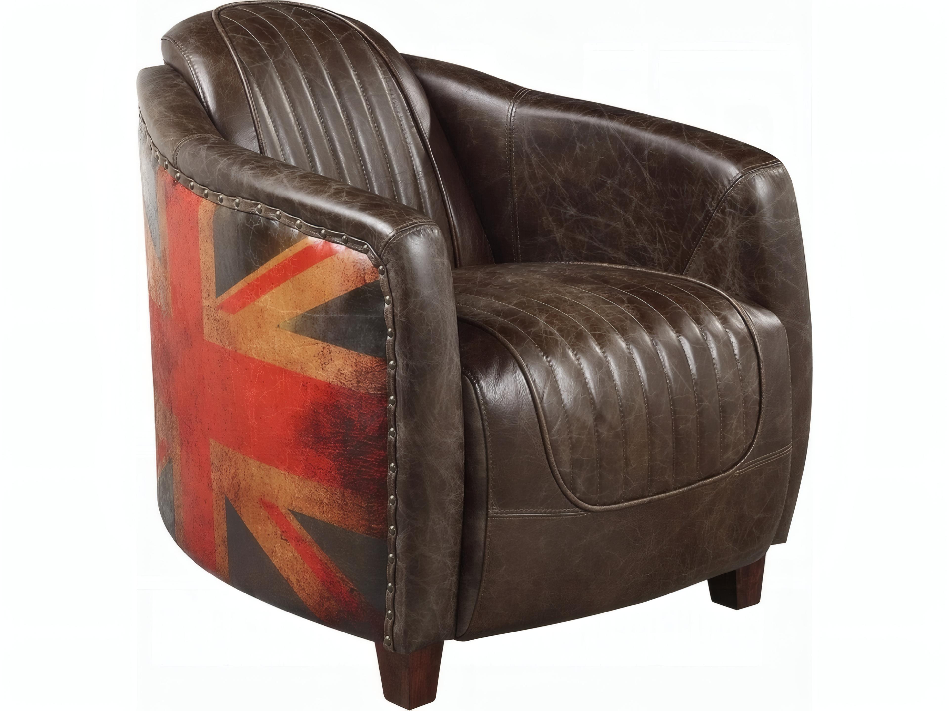 Brancaster Brown Leather Accent Chair
