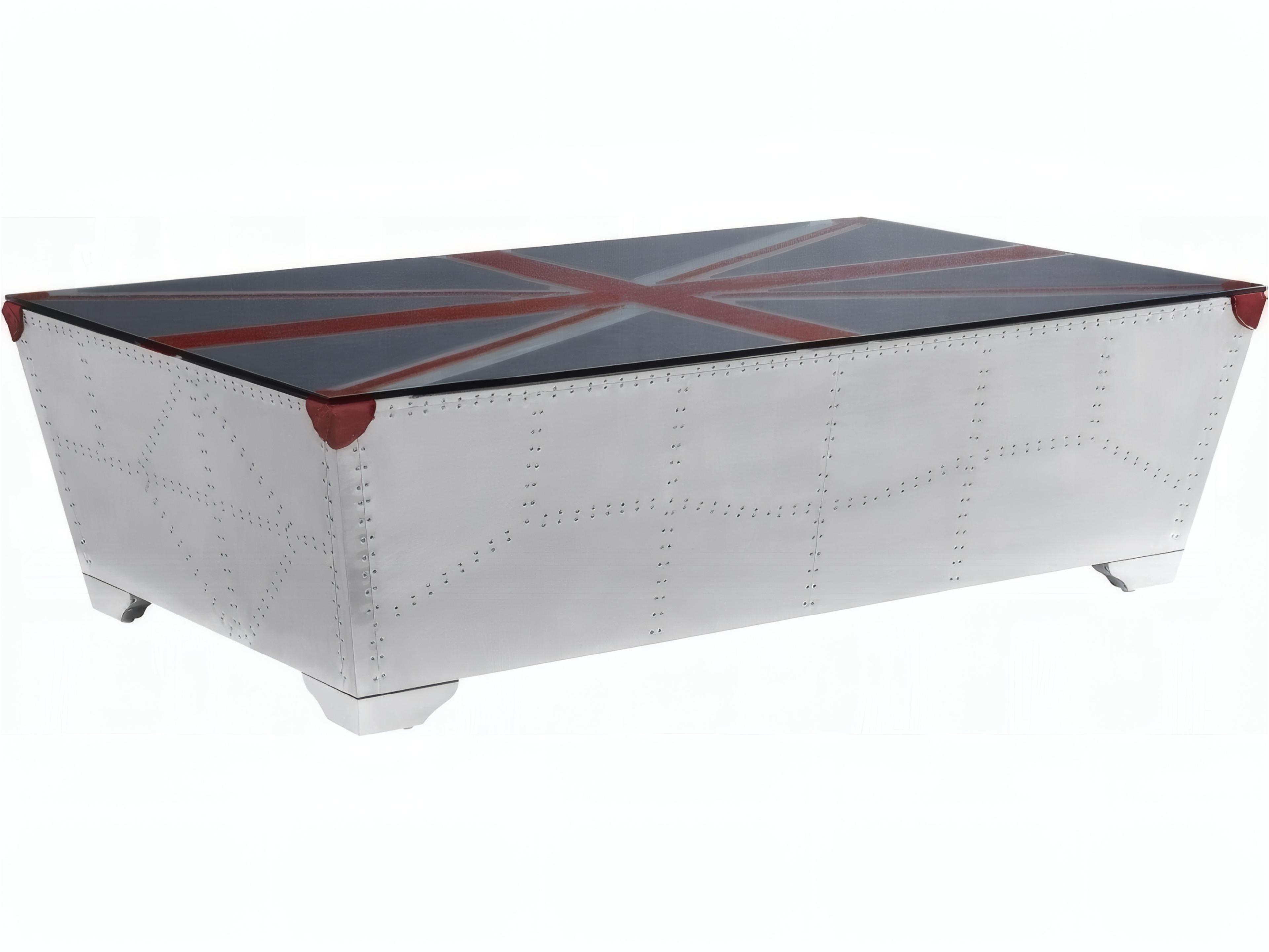 Brancaster Rectangular Glass Aluminum Coffee Table