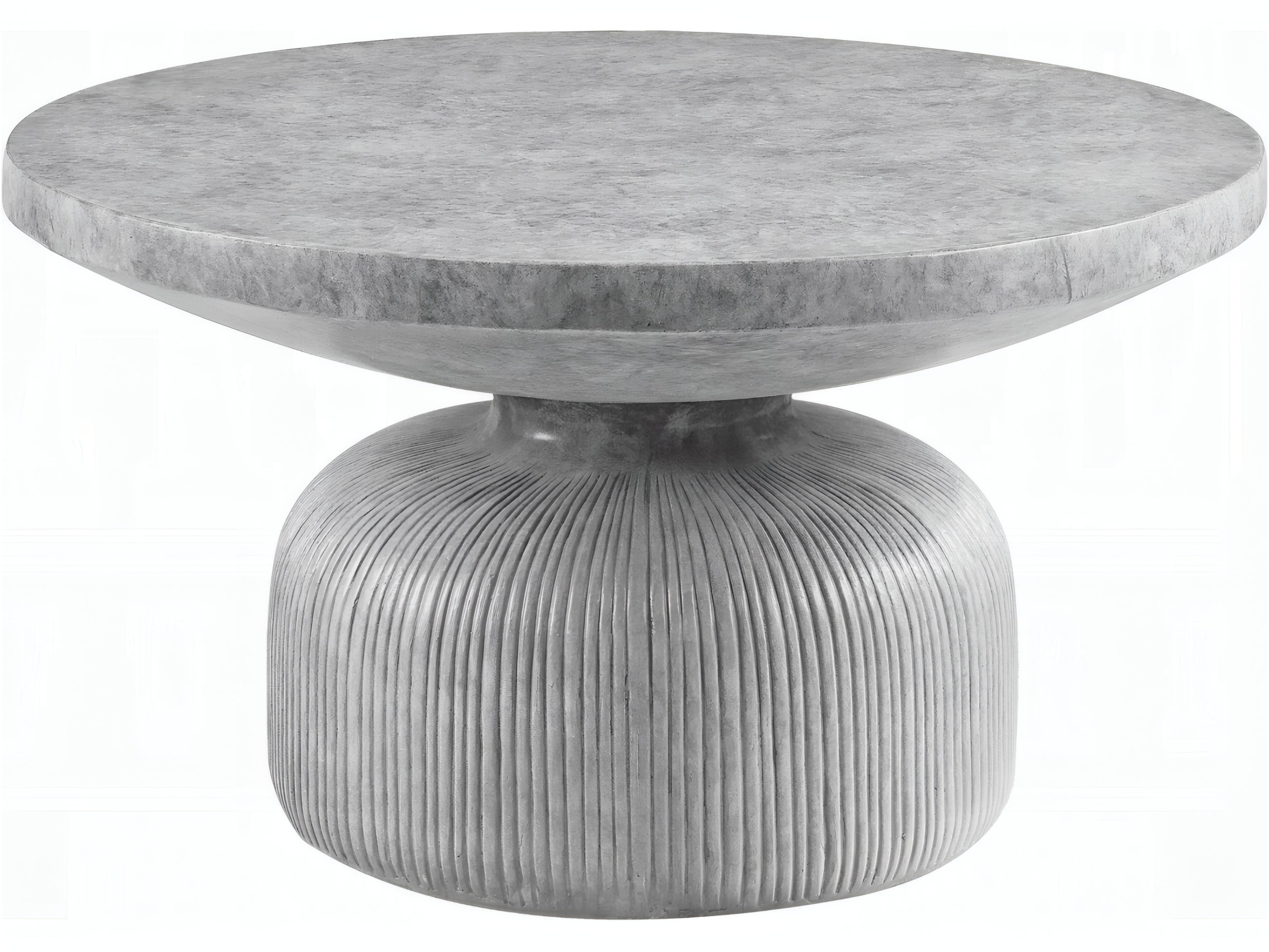 Laddie Round Cement Weathered Gray Coffee Table