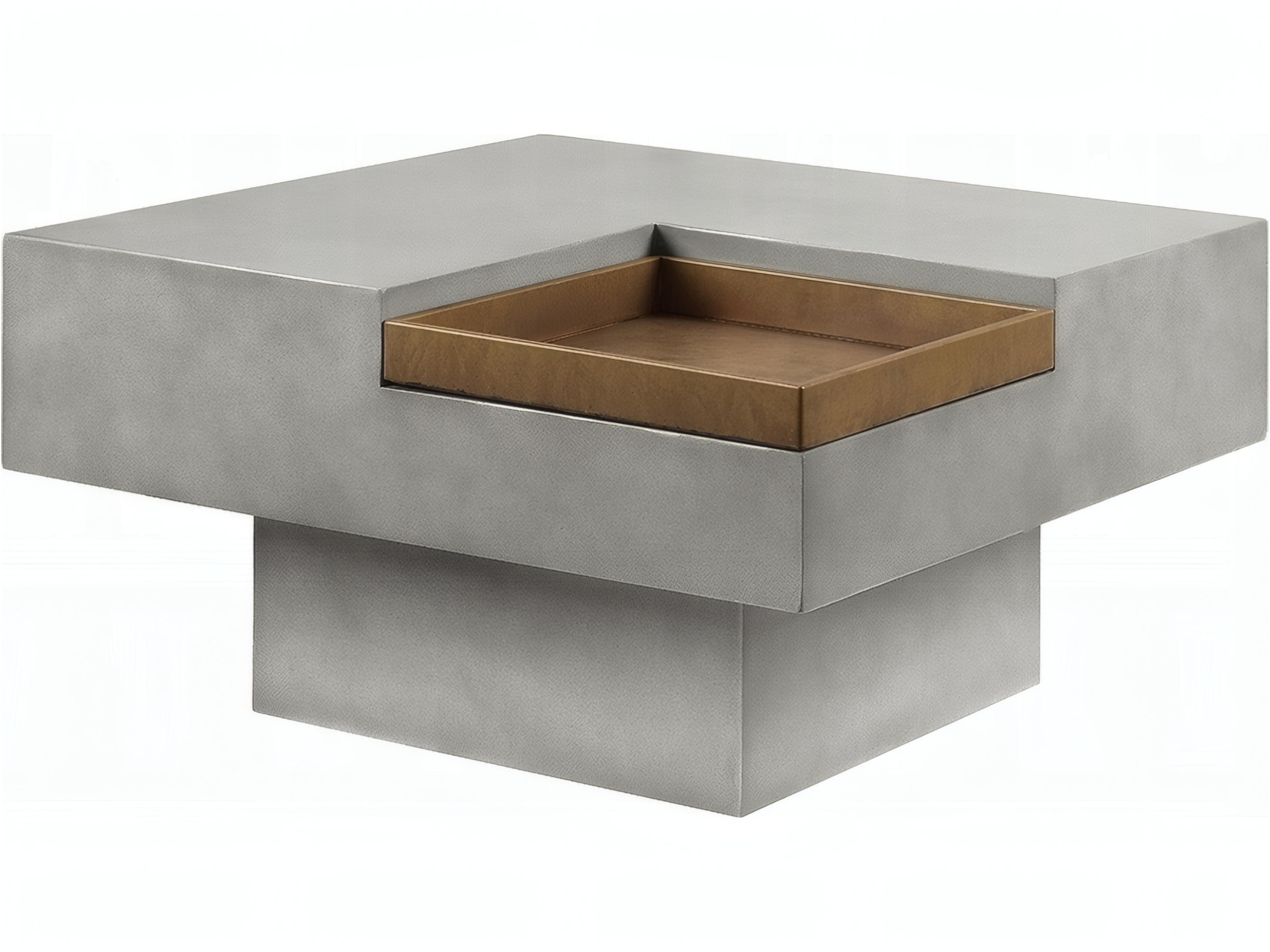 Acme Furniture Square Concrete Weathered Gray Coffee Table