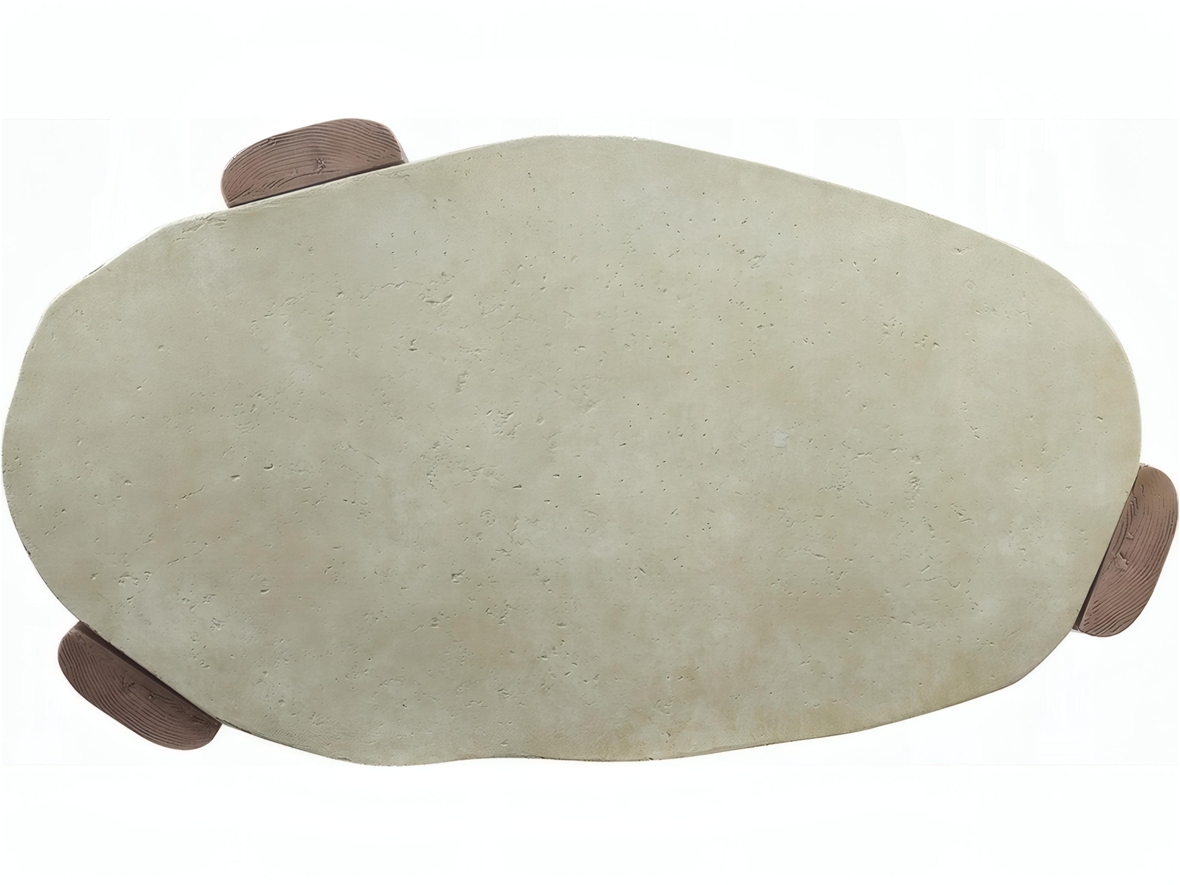 Acme Furniture Jacinda Oval Concrete Off White Oak Coffee Table