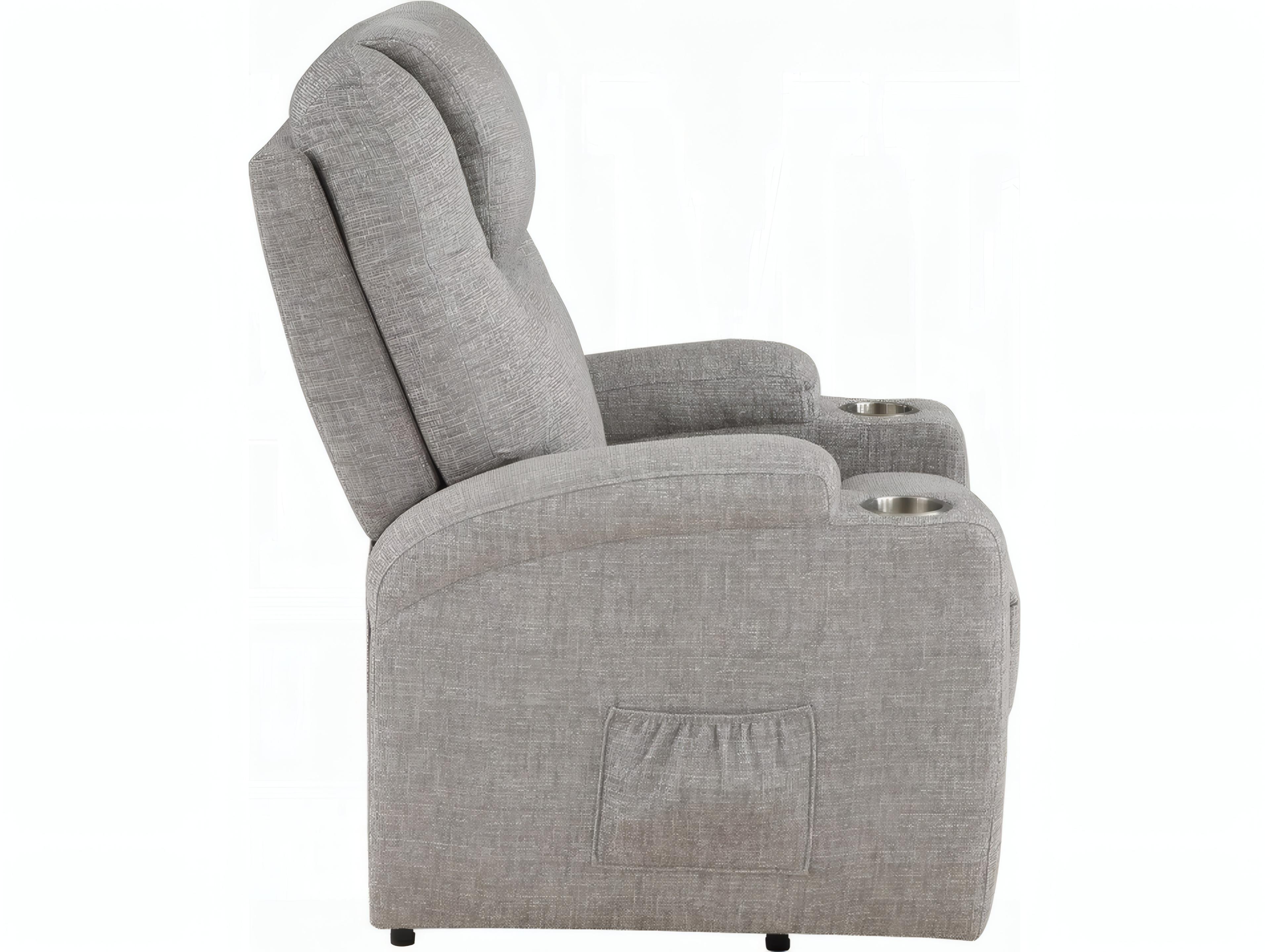 Acme Furniture Evander Light Gray Chenille Upholstered Recliner