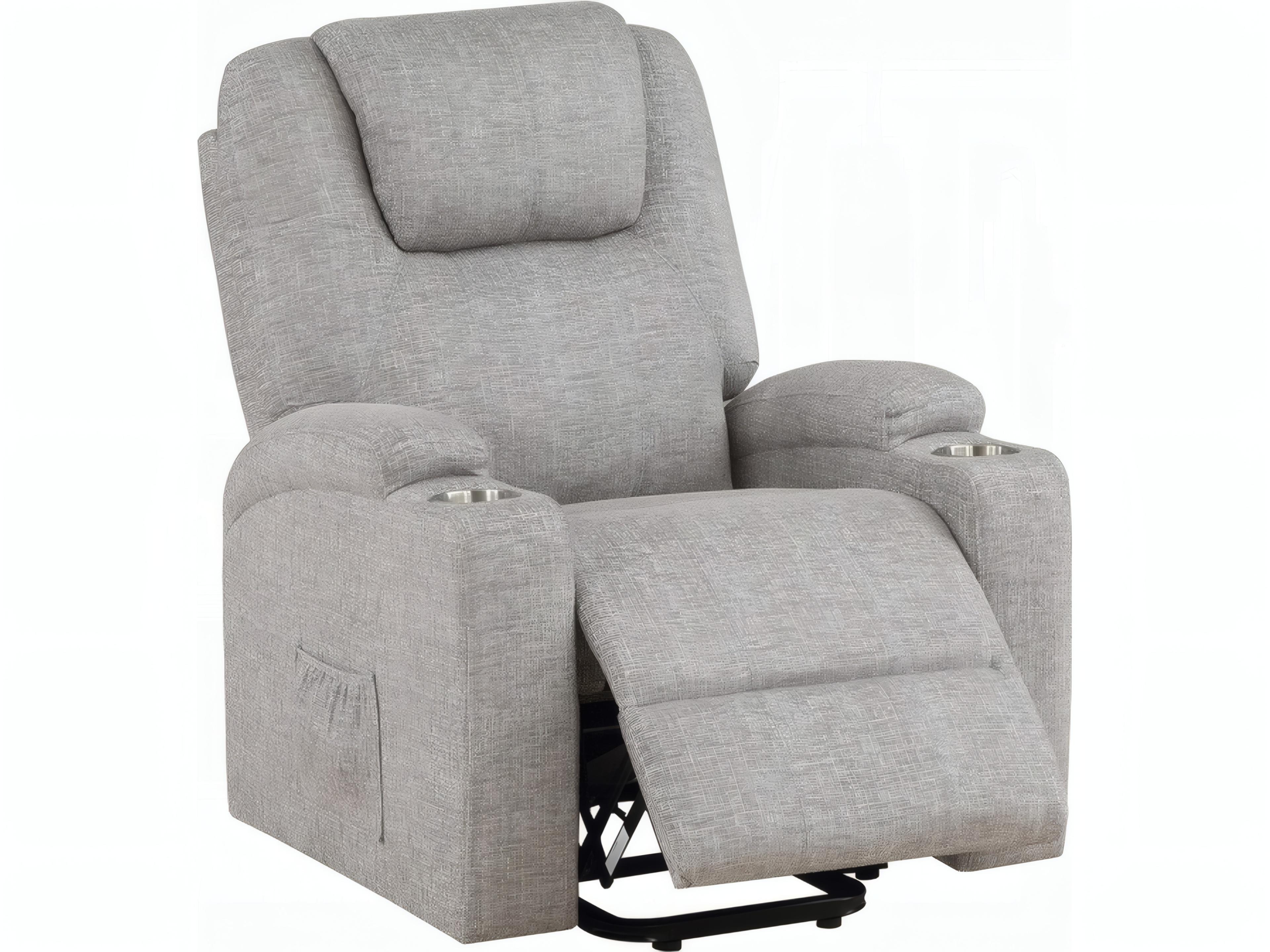 Acme Furniture Evander Light Gray Chenille Upholstered Recliner
