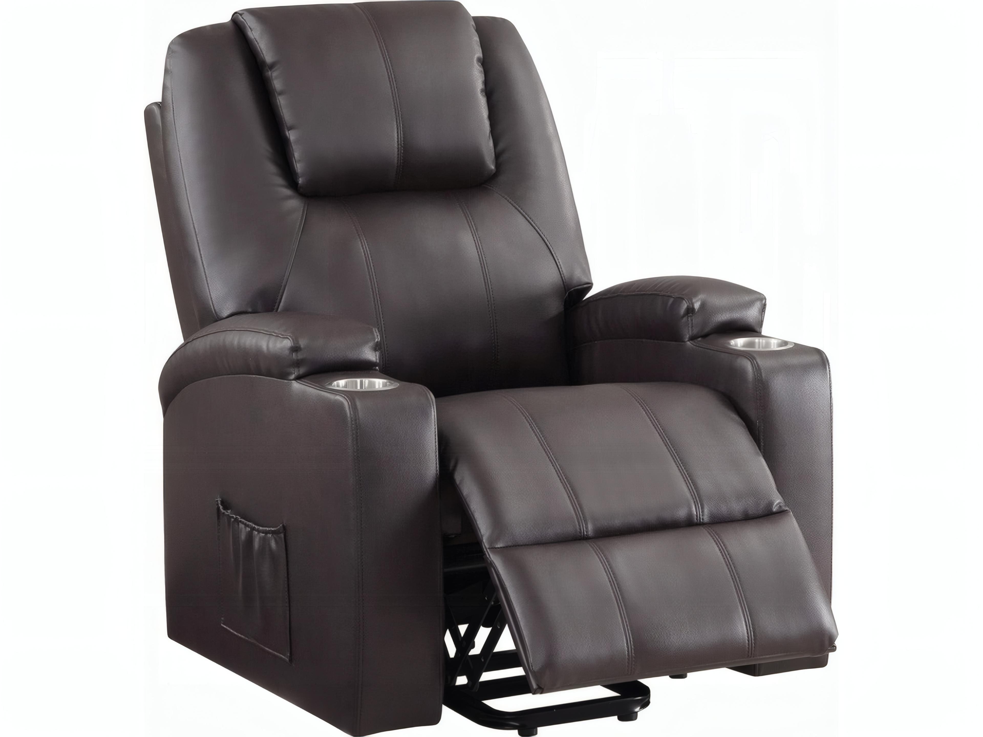 Acme Furniture Evander Brown Leather Aire Faux Recliner