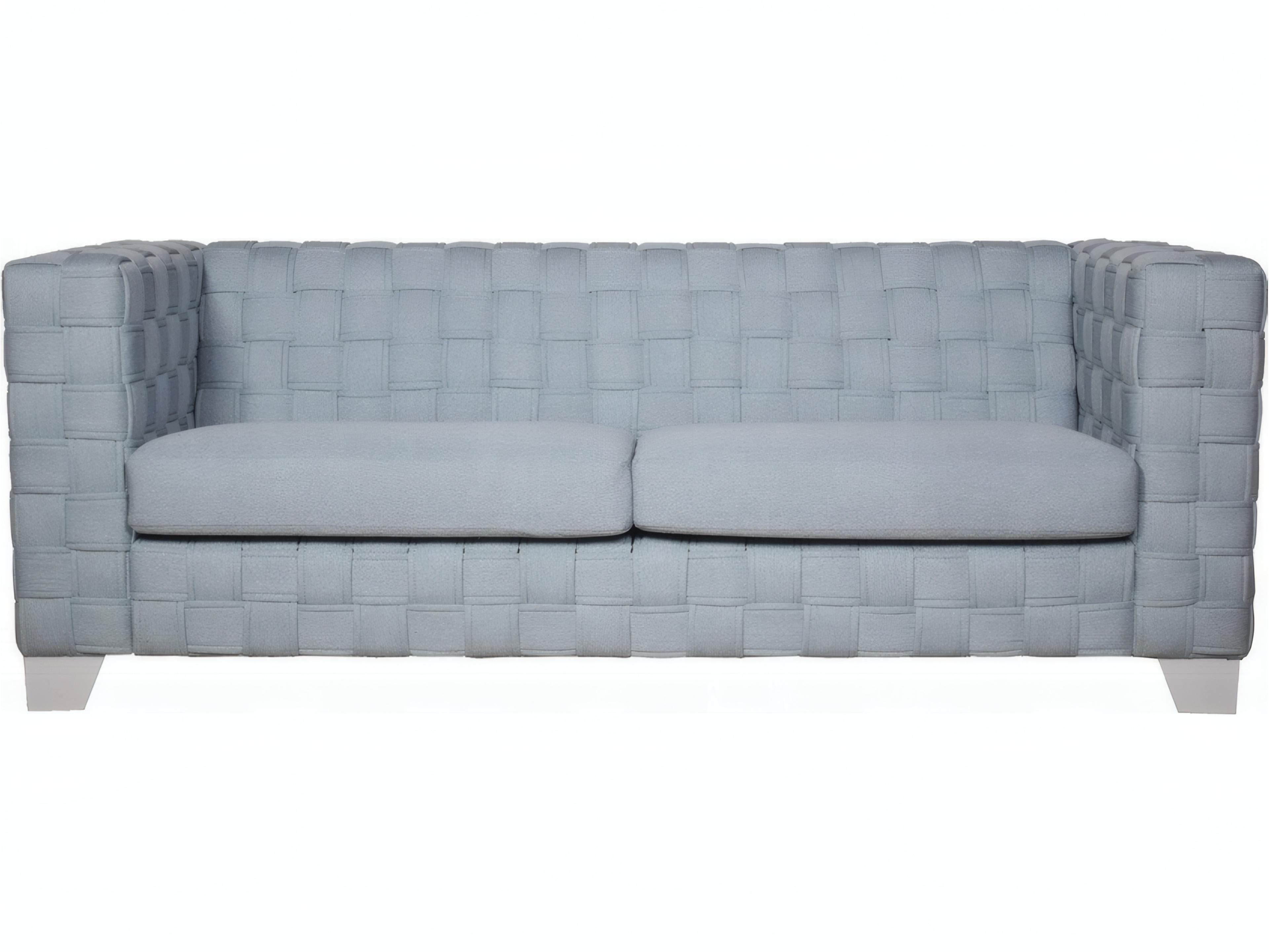 Acme Furniture Saree Light Teal Chenille White Blue Upholstered Sofa