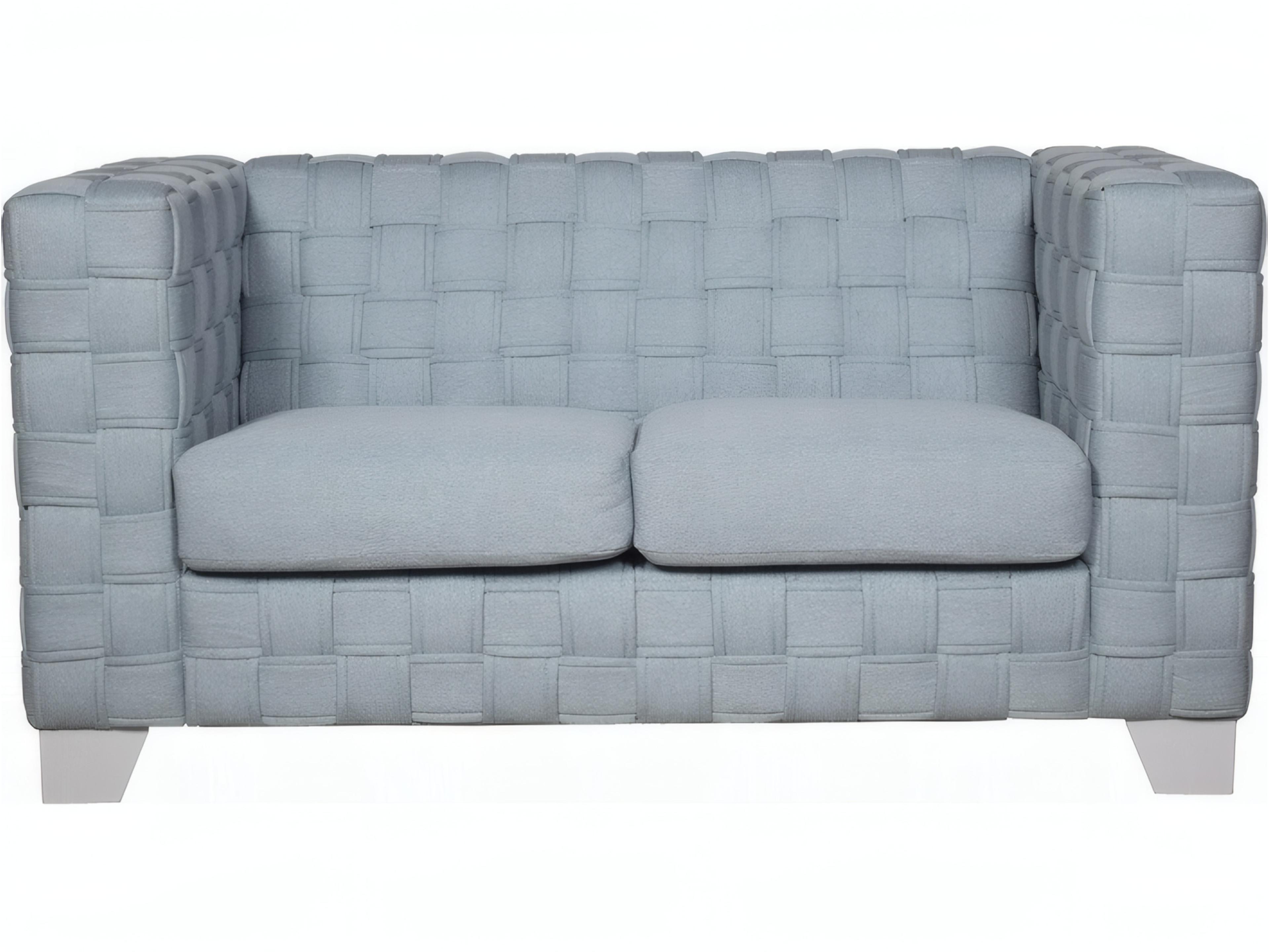 Acme Furniture Saree Light Teal Chenille White Blue Upholstered Loveseat