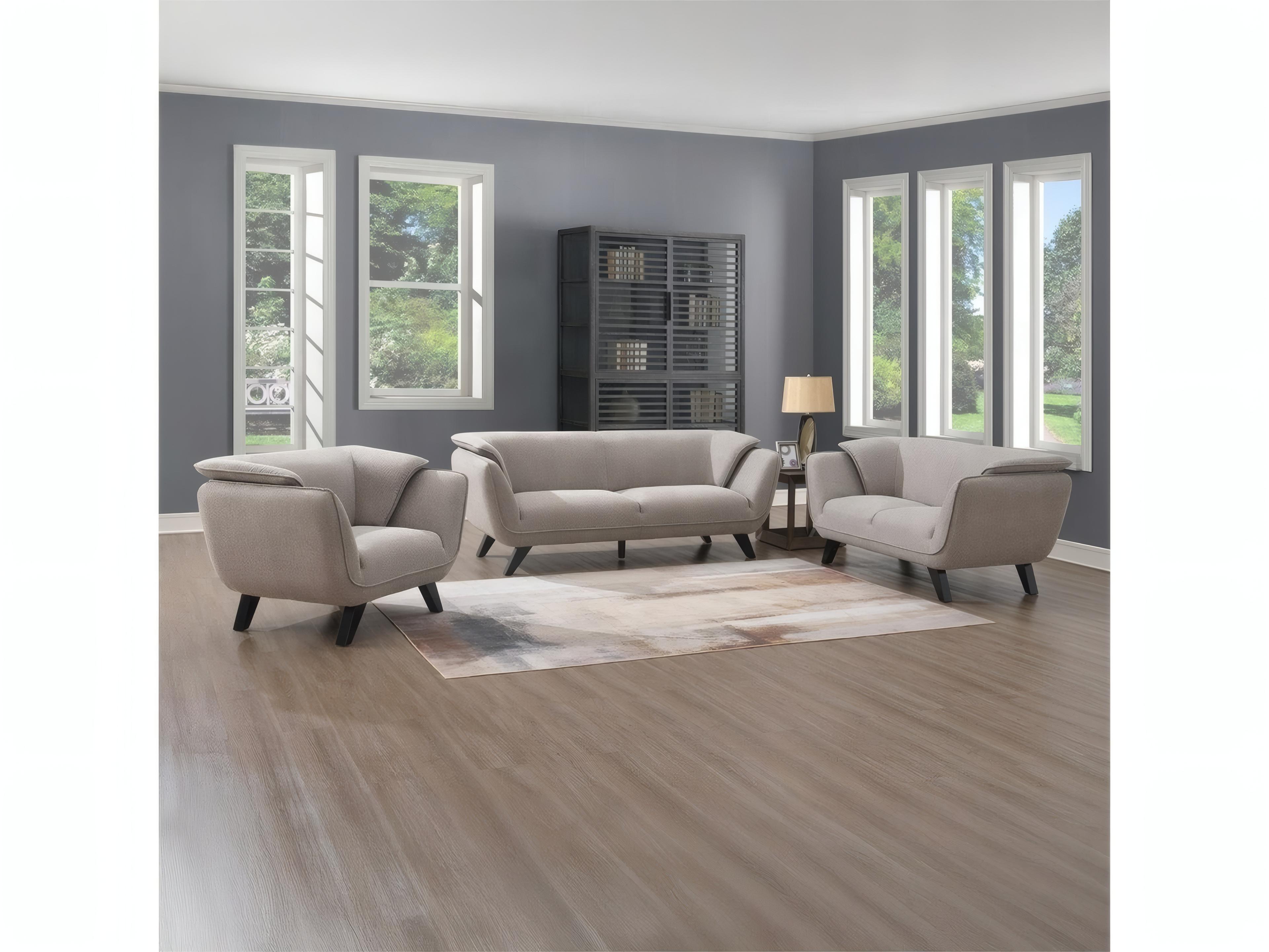 Acme Furniture Nayeli Brown Linen Gray Upholstered Sofa