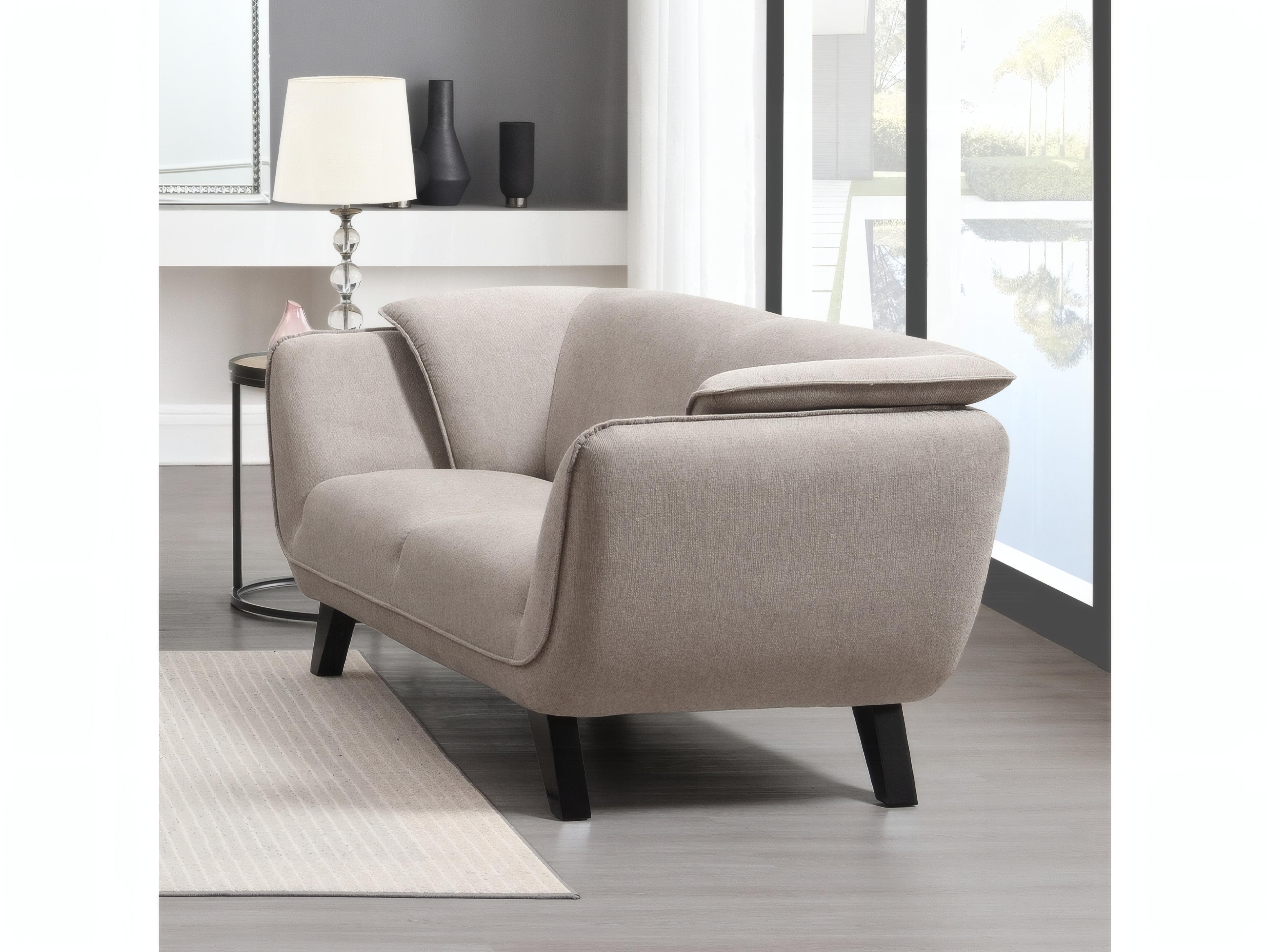 Acme Furniture Nayeli Brown Linen Gray Upholstered Loveseat