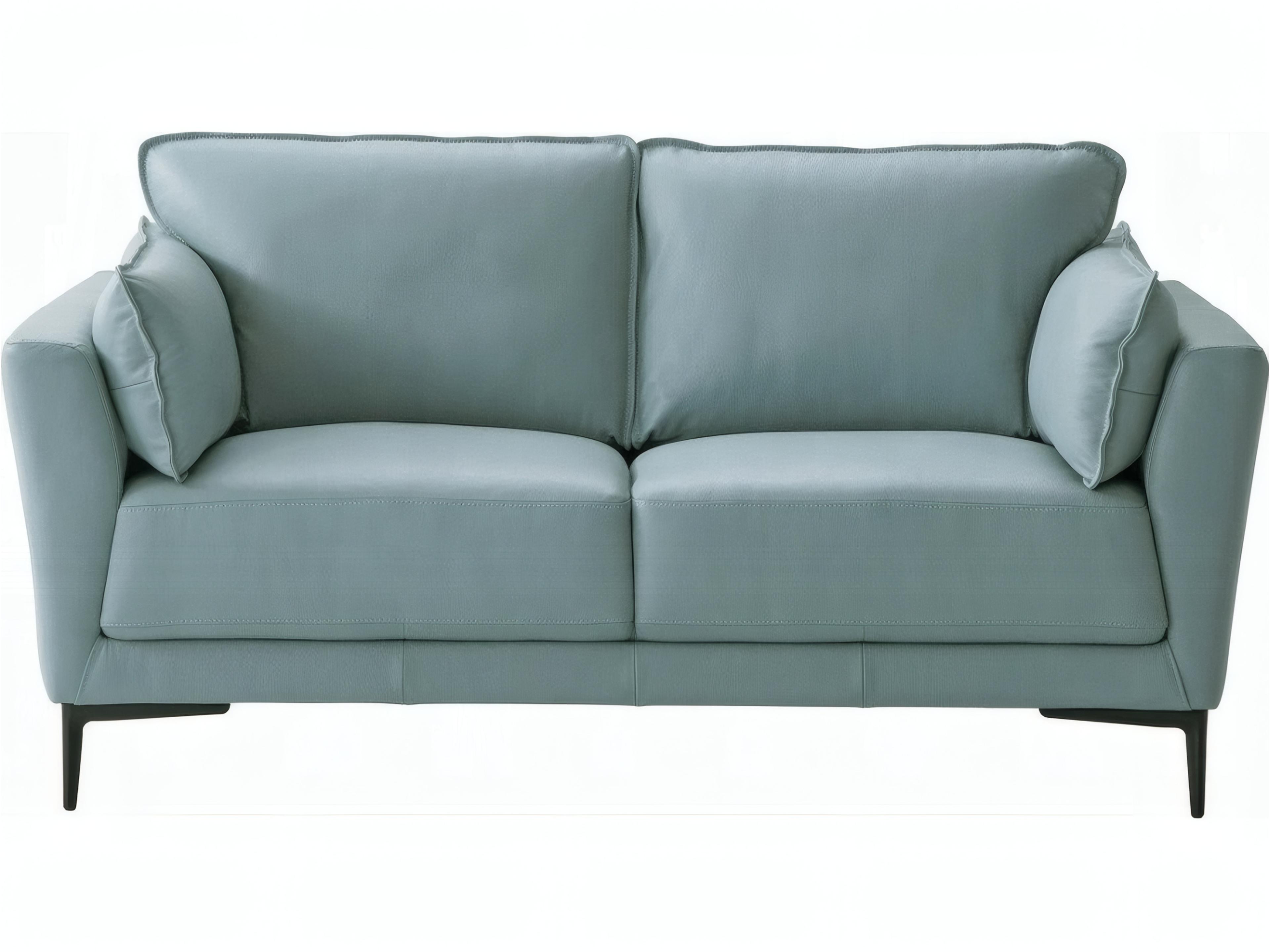 Acme Furniture Sage Green Black Leather Loveseat
