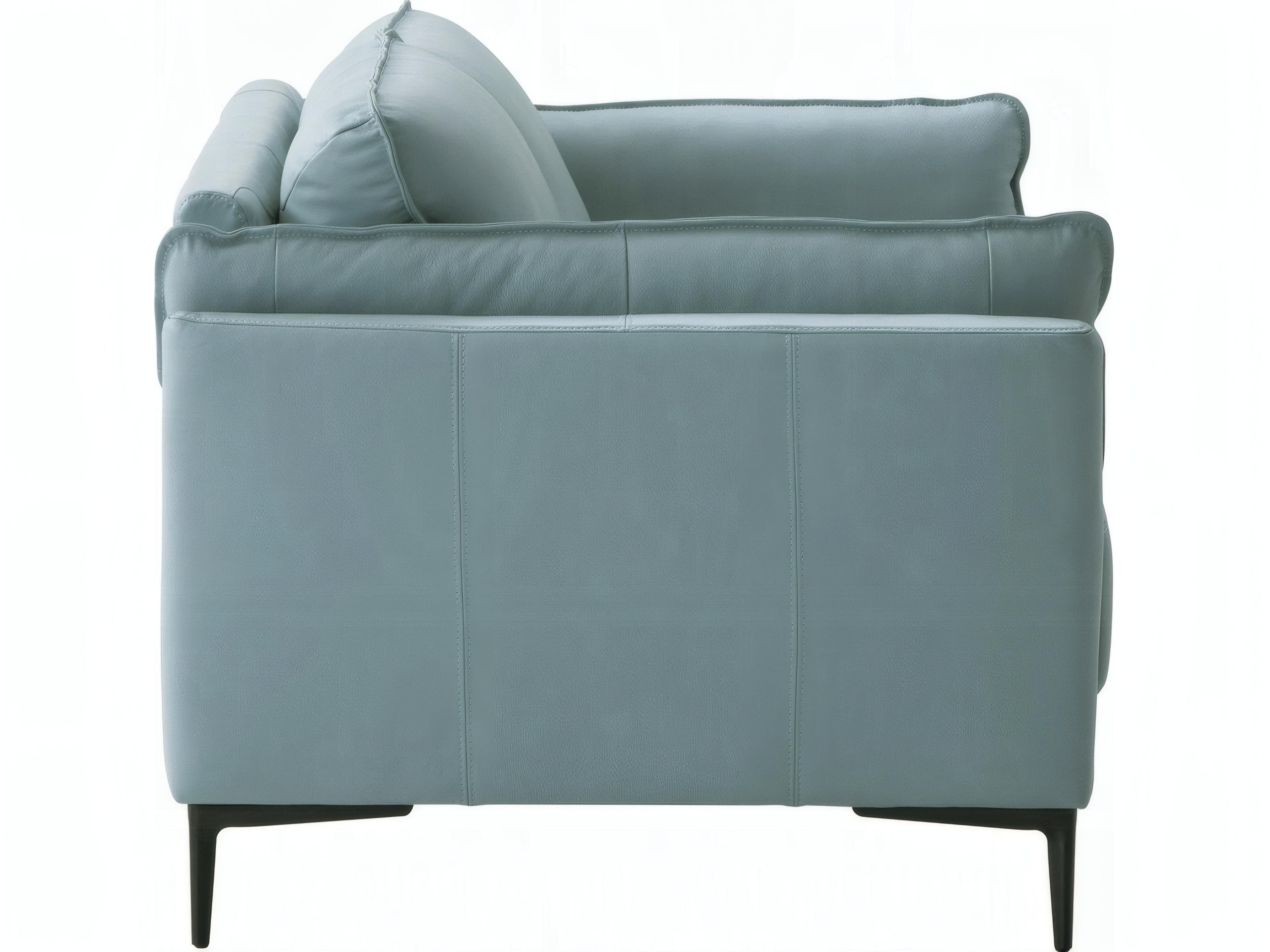 Acme Furniture Sage Green Black Leather Loveseat