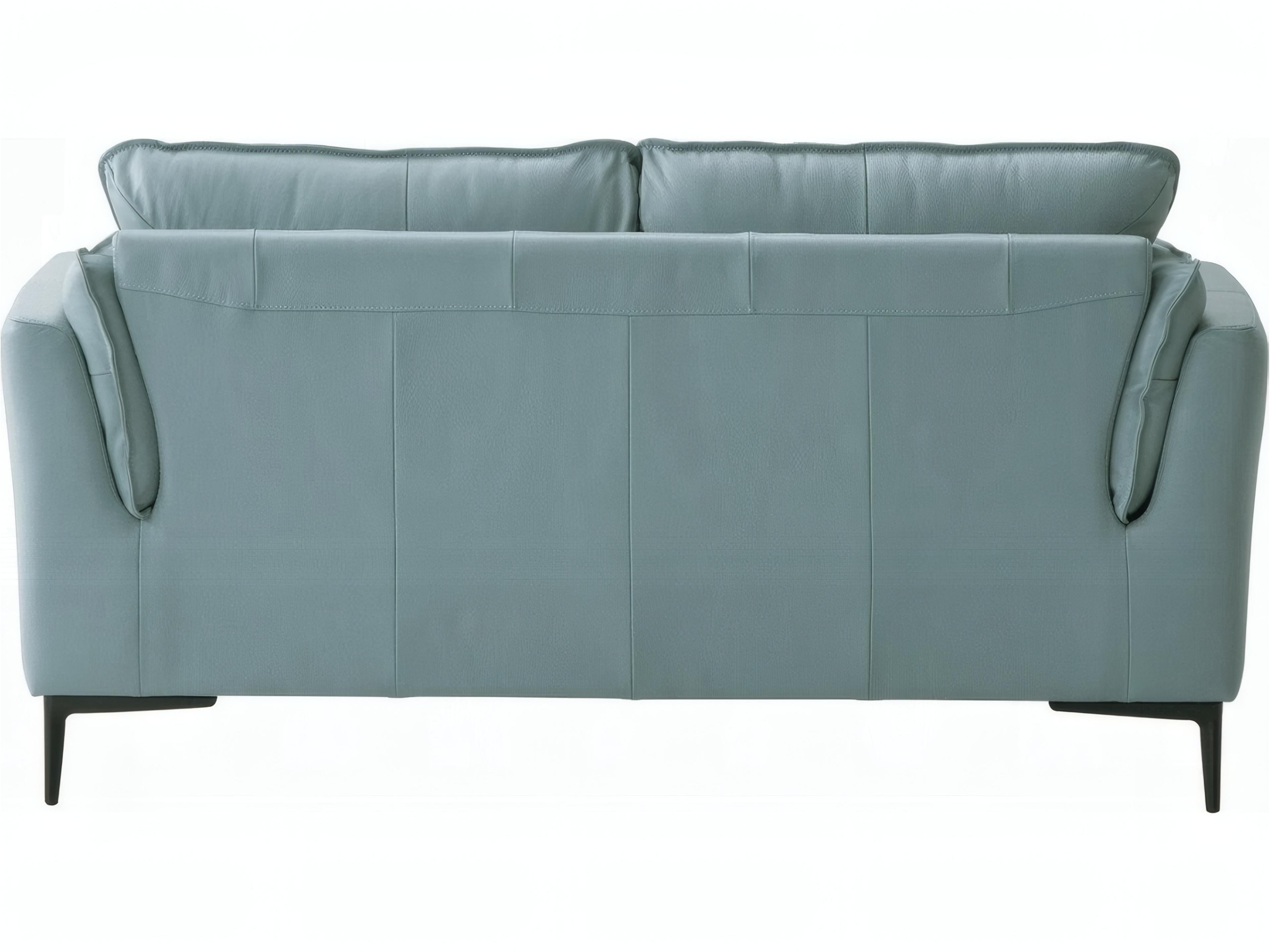 Acme Furniture Sage Green Black Leather Loveseat