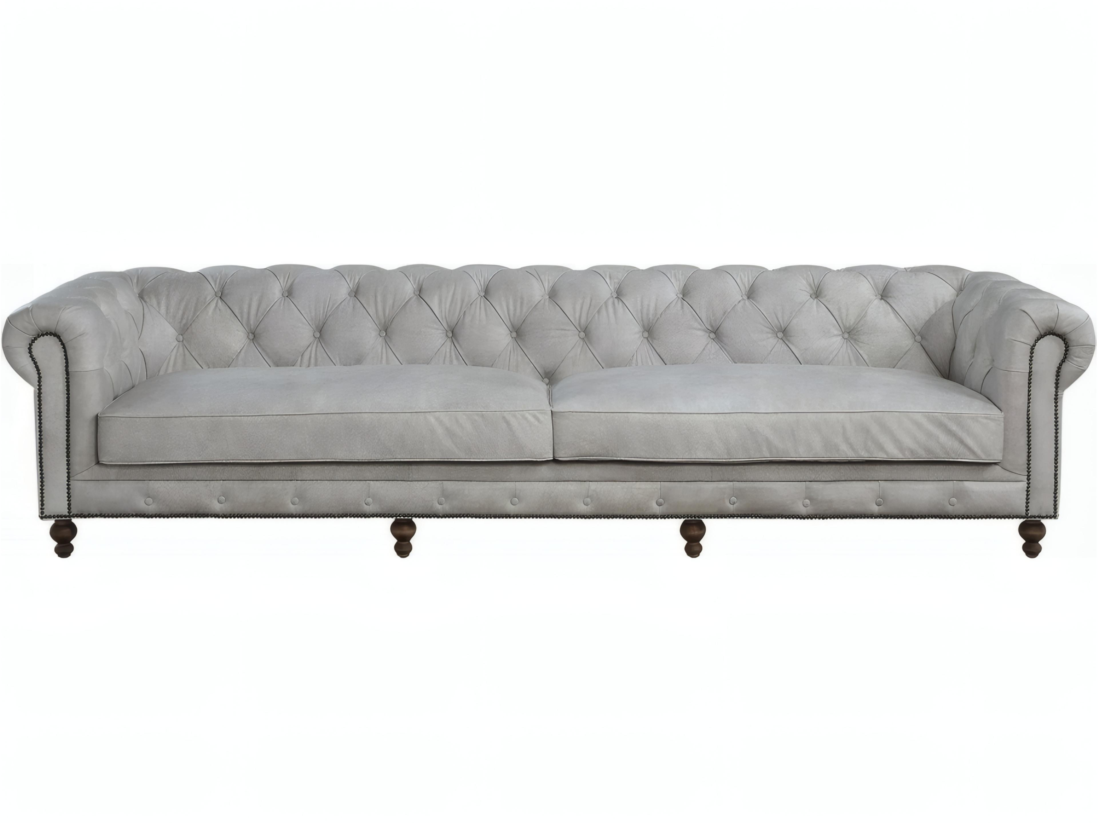 Vintage White Leather Sofa