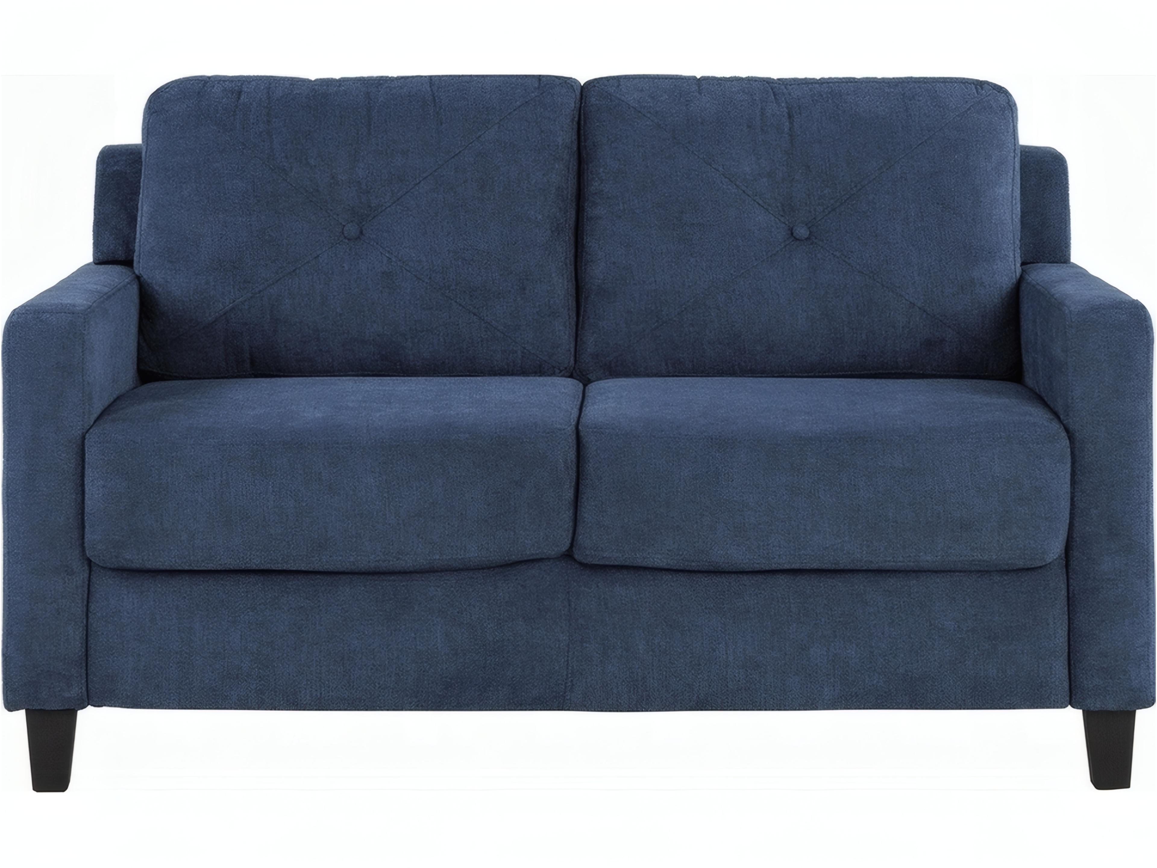 Acme Furniture Horatio Navy Chenille Blue Upholstered Loveseat
