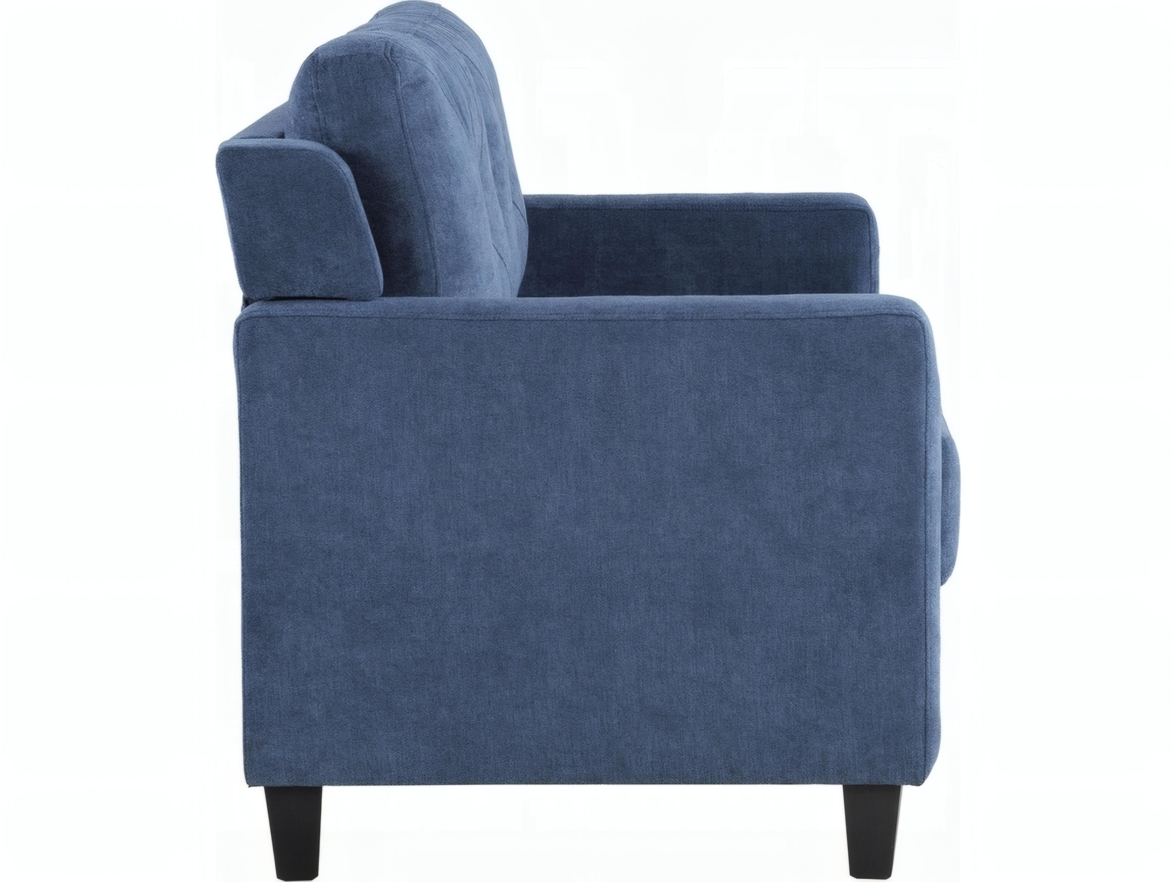 Acme Furniture Horatio Navy Chenille Blue Upholstered Loveseat