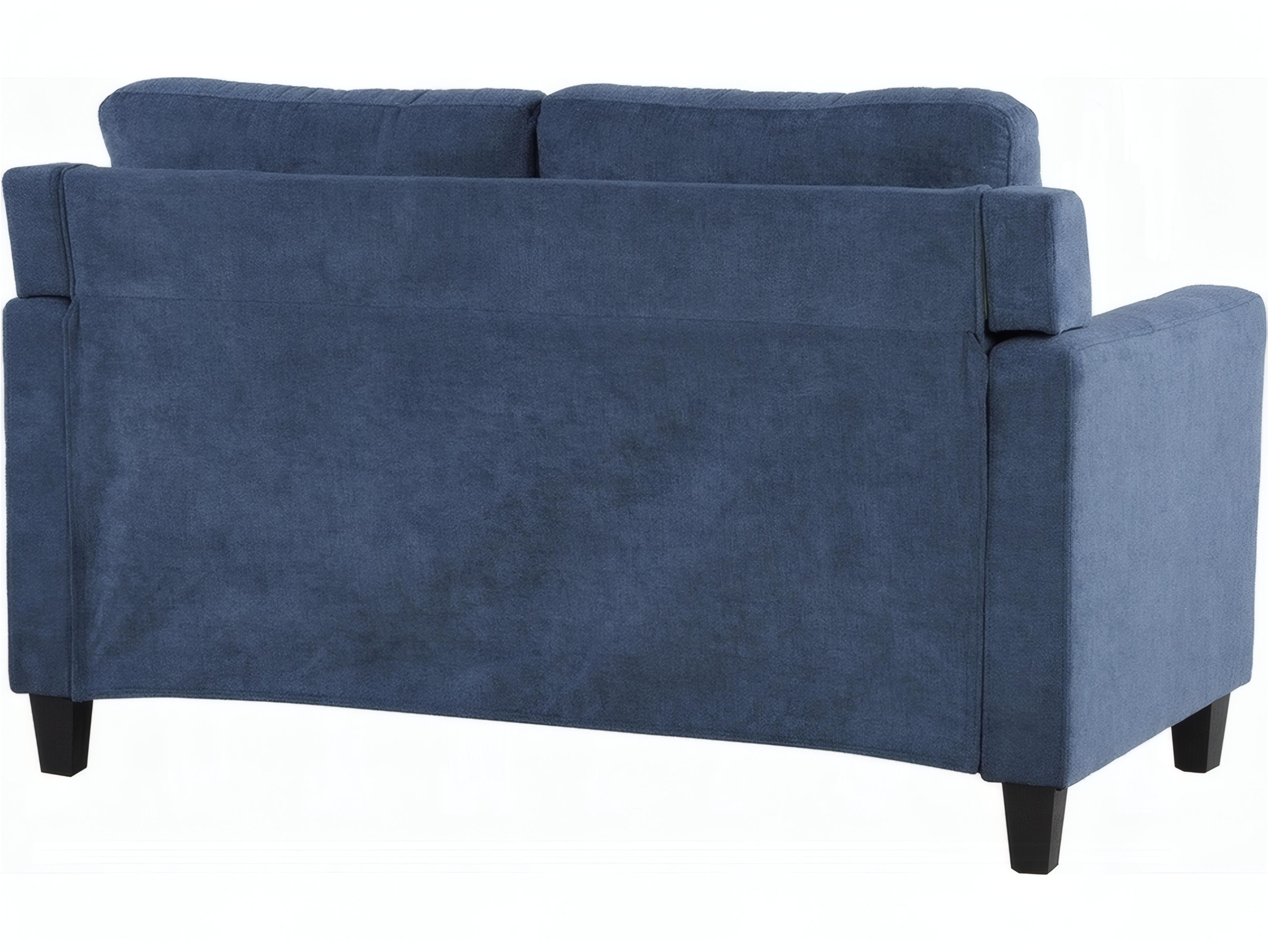 Acme Furniture Horatio Navy Chenille Blue Upholstered Loveseat
