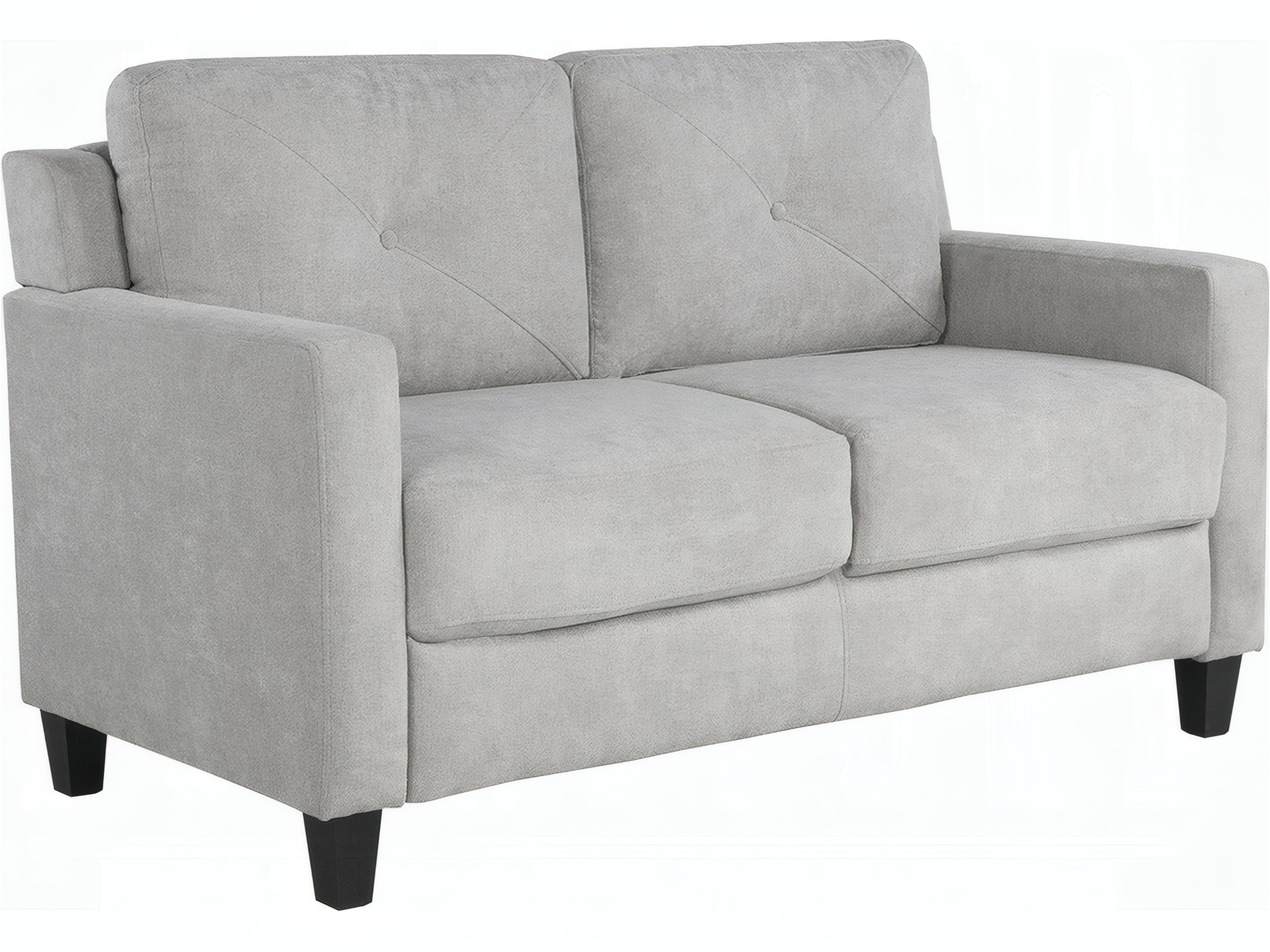 Horatio Taupe Chenille Gray Upholstered Loveseat