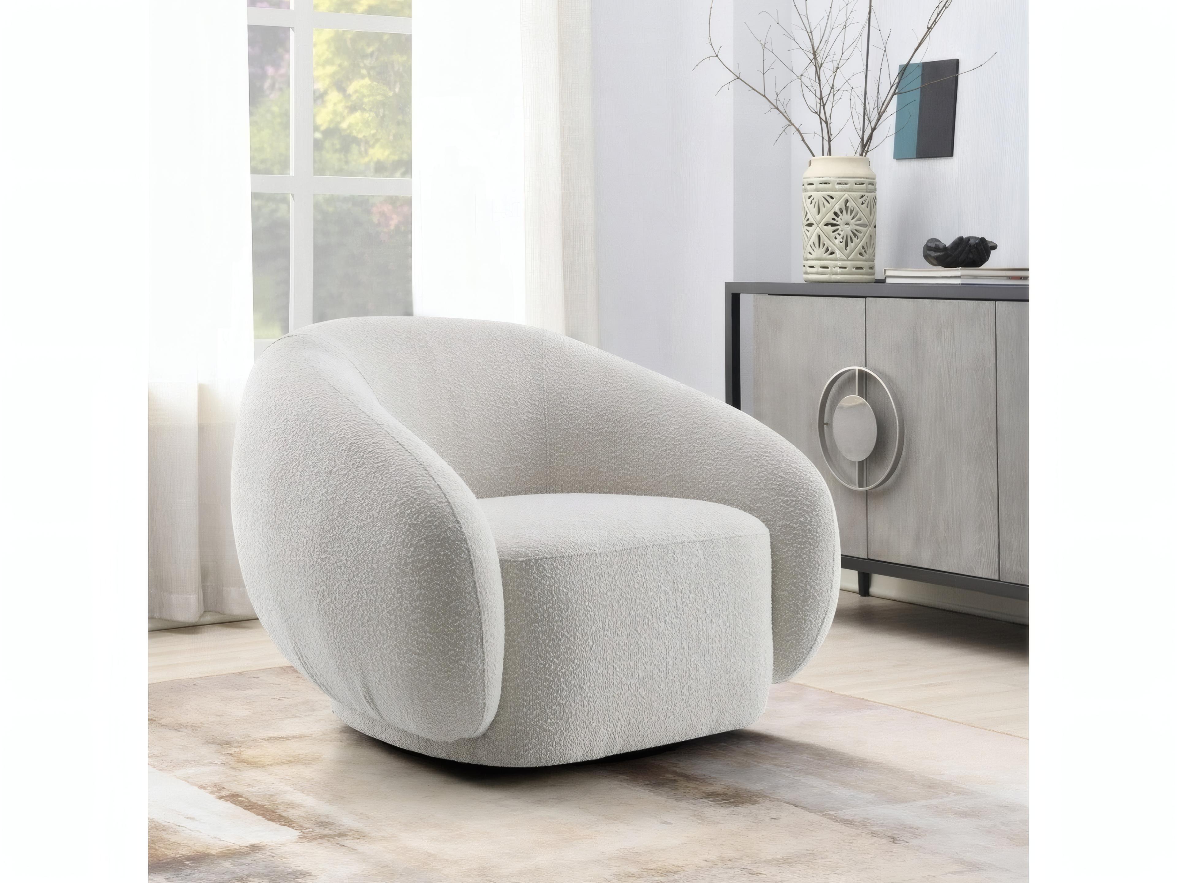 Acme Furniture Isabel Swivel Beige Accent Chair