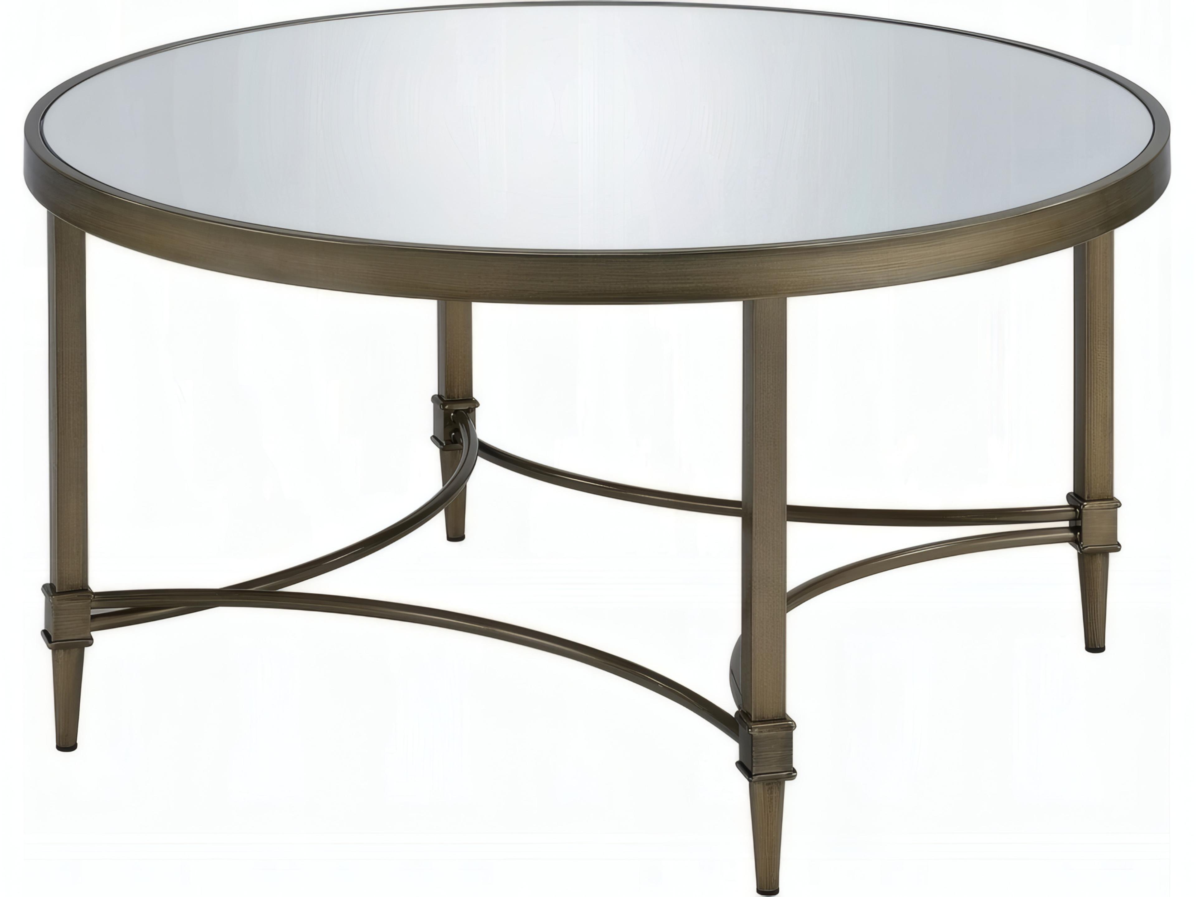 Aditya Round Mirrored Antique Brass Coffee Table
