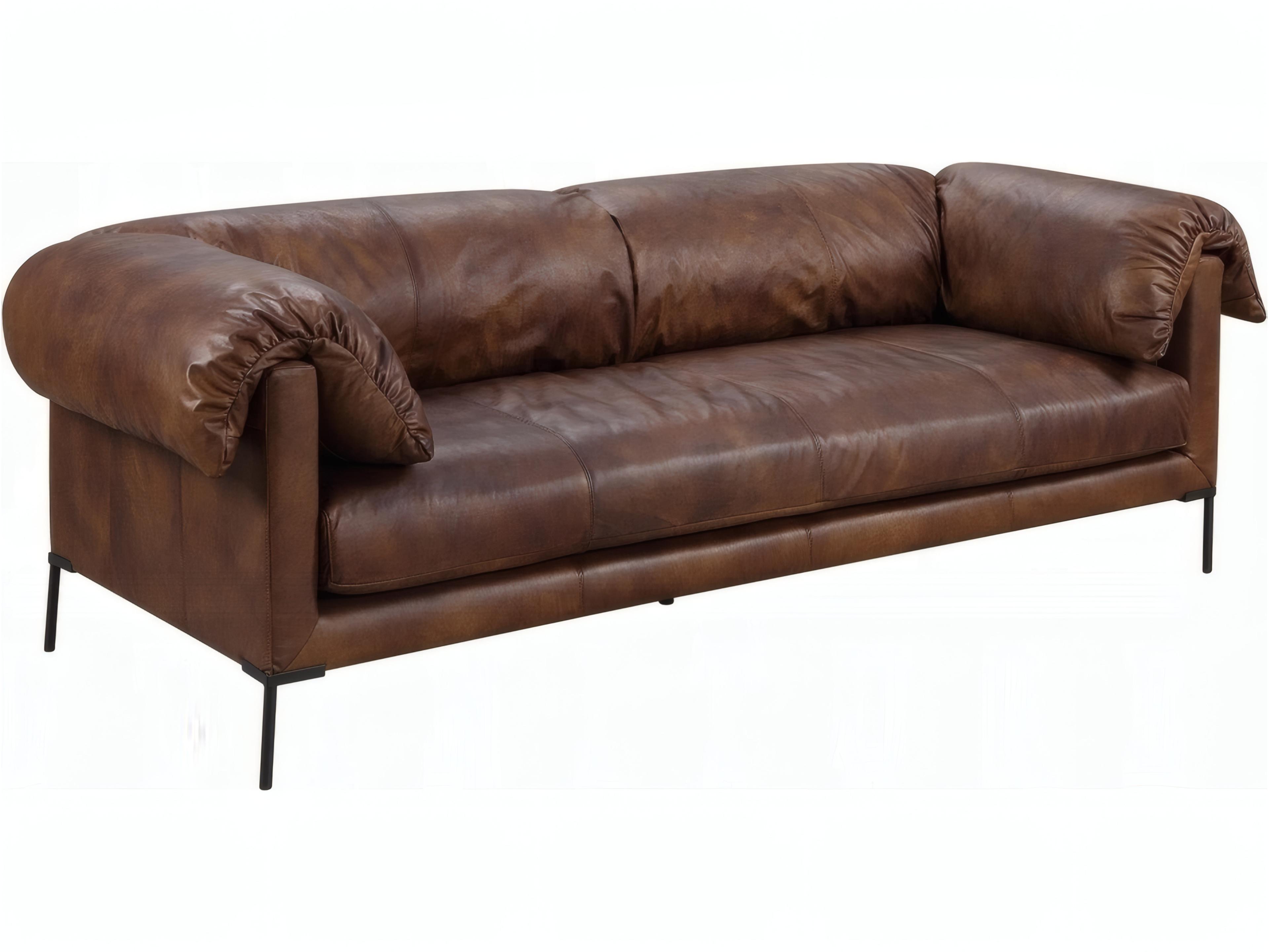 Acme Furniture Mocha Brown Leather Sofa