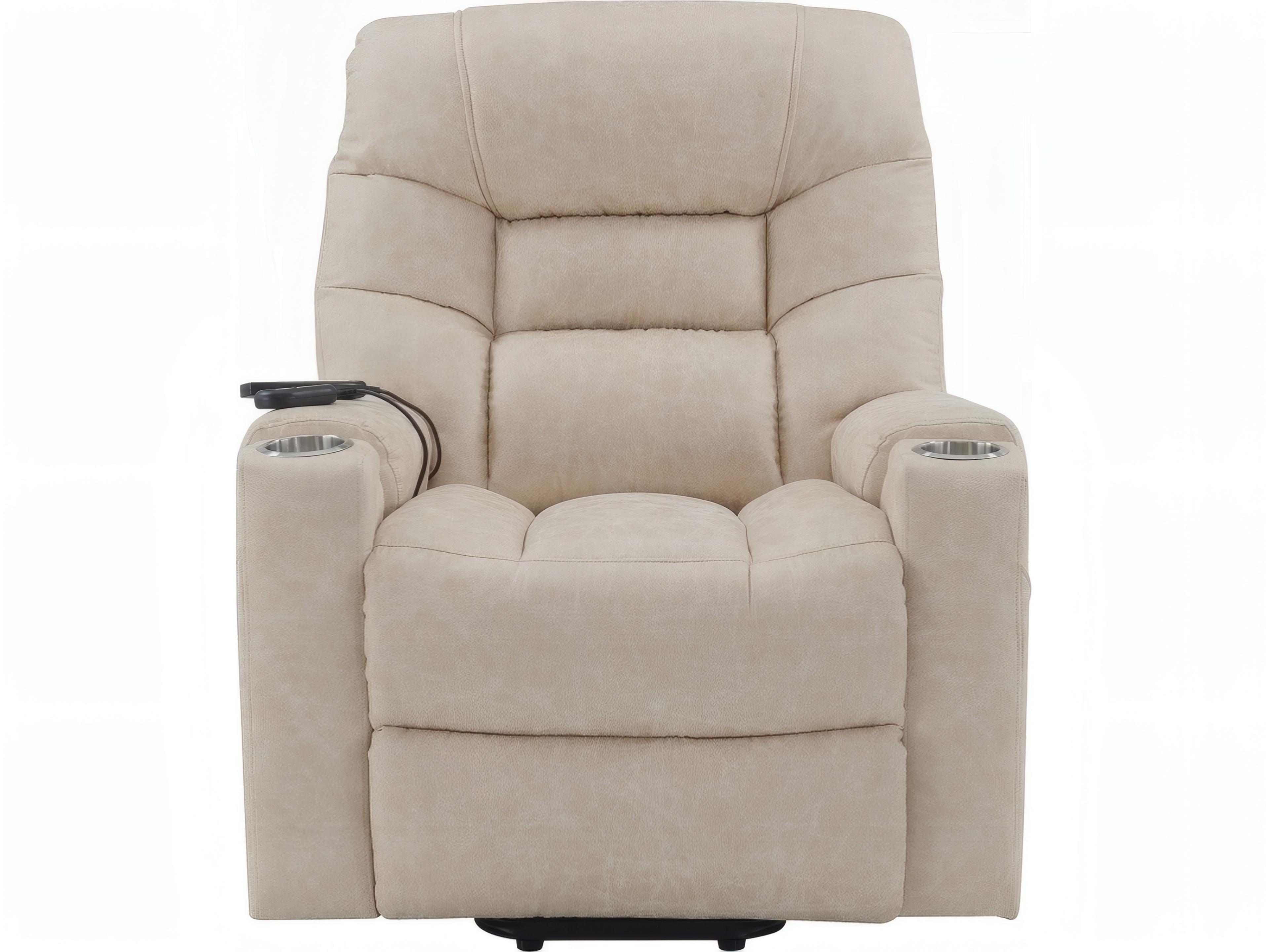 Acme Furniture Ivory Polished Microfiber Cream Upholstered Recliner