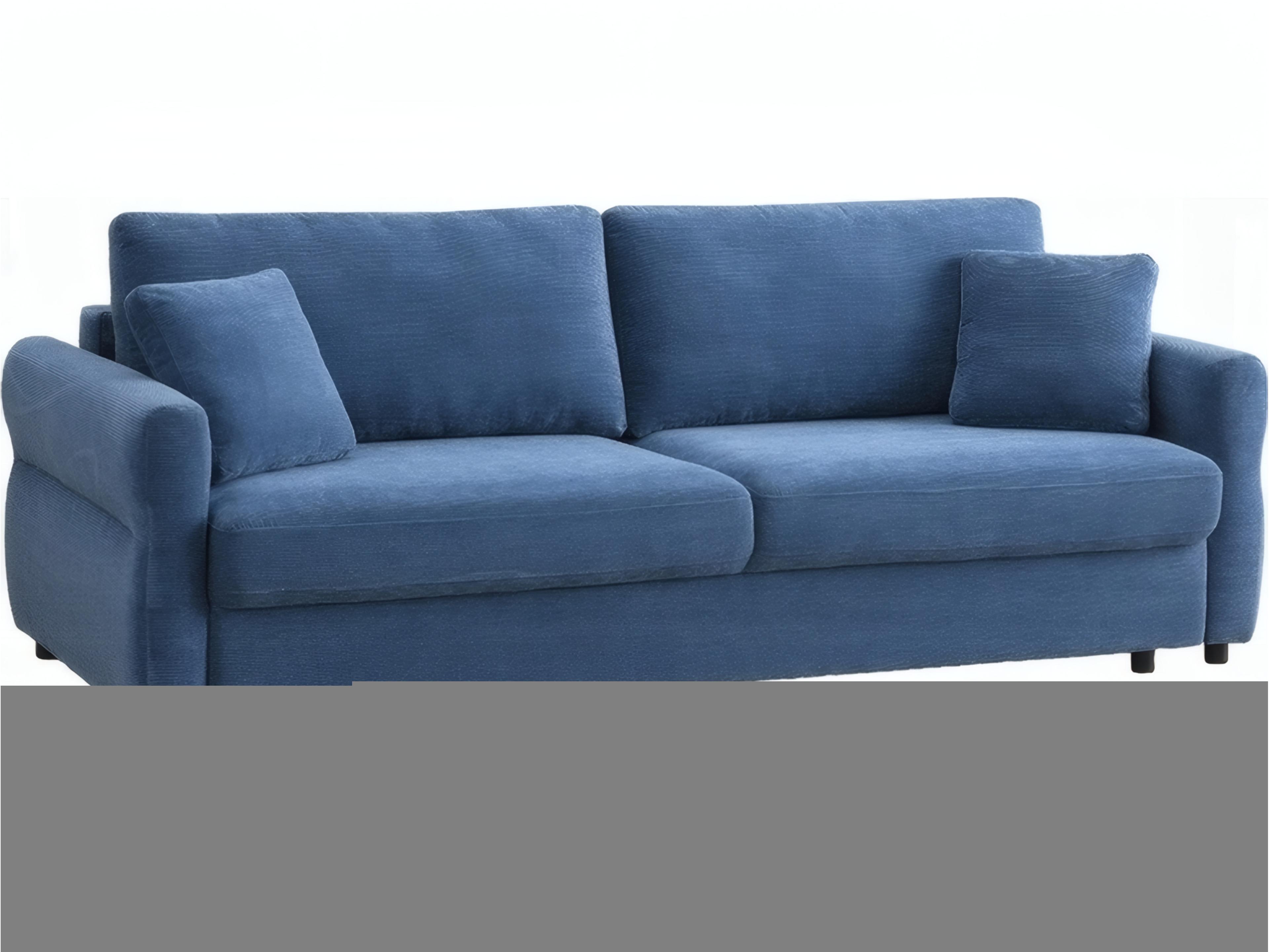 Haran Blue Fabric Upholstered Sofa Bed