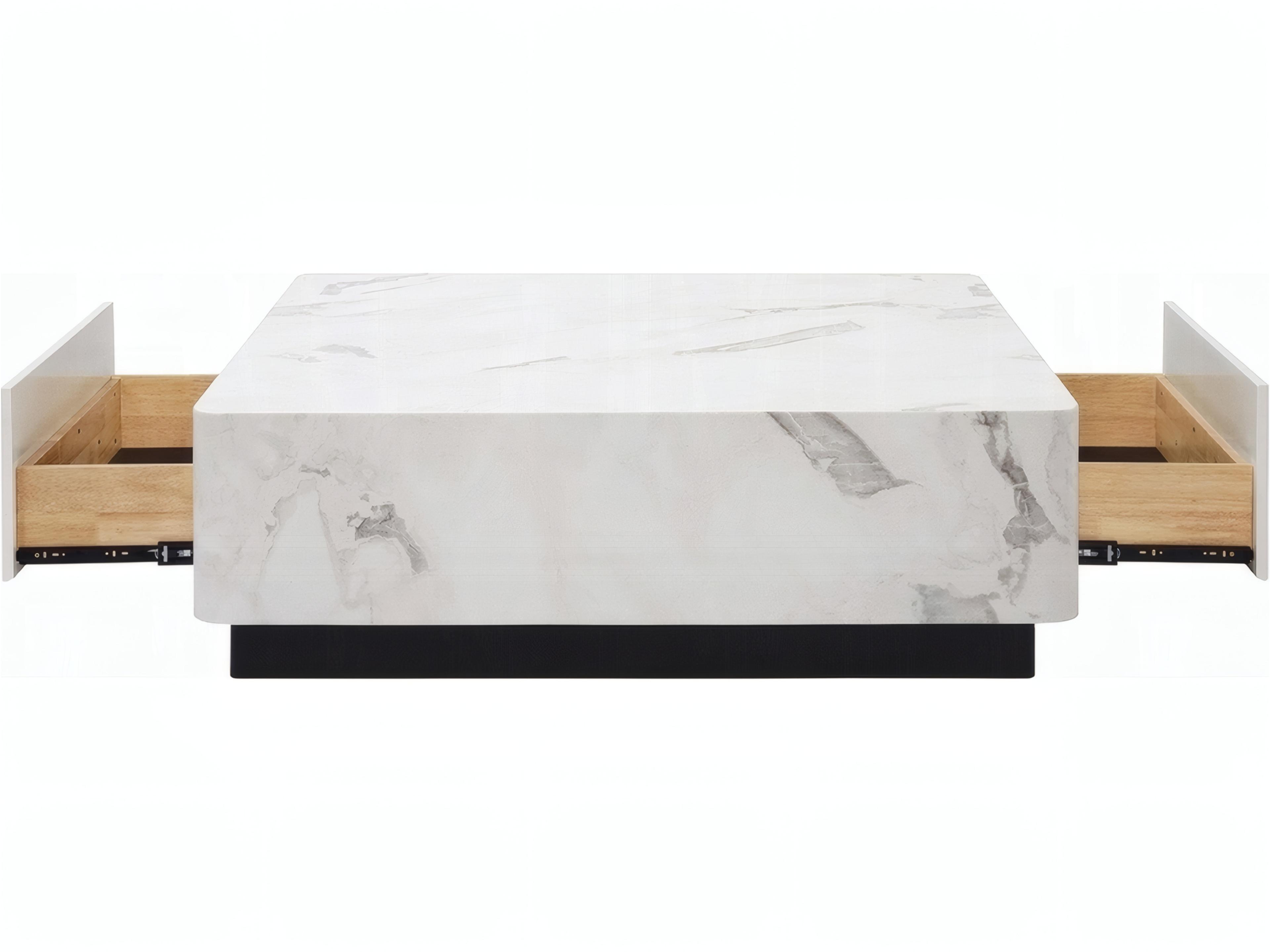 Acme Furniture Fritzy Square Faux Stone Engineered Coffee Table